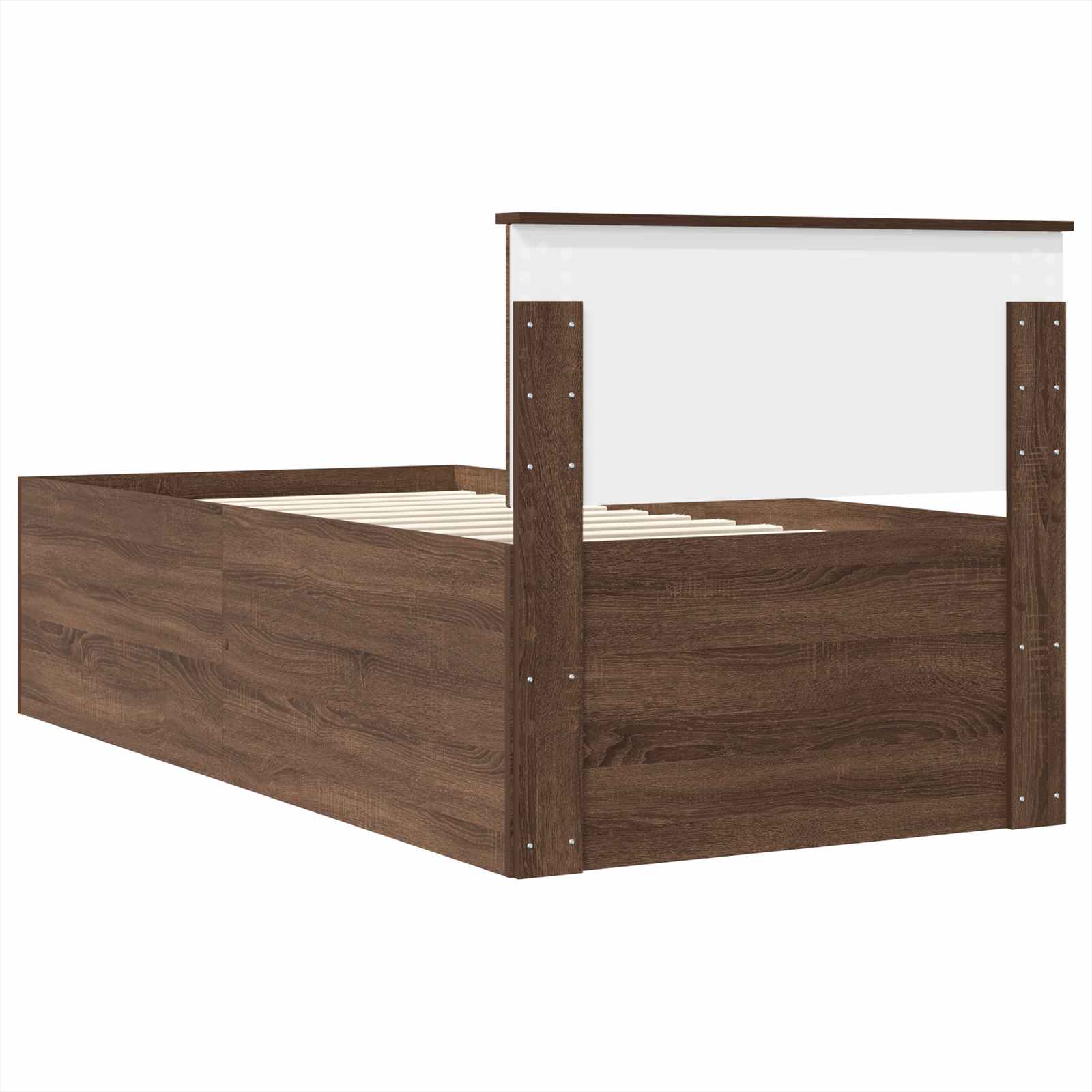 Cadru de pat Stejar închis 90 x 200 cm Lemn compozit GartenMobel Dekor