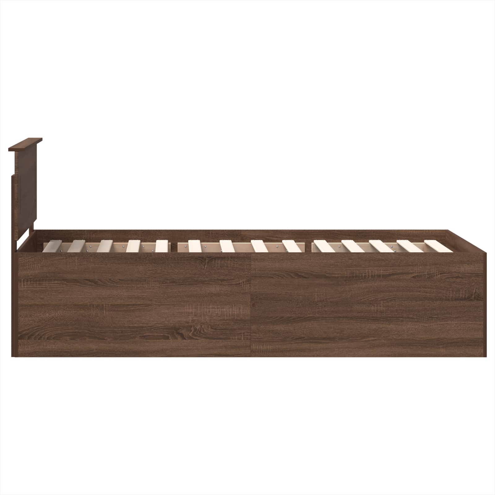 Cadru de pat Stejar închis 90 x 200 cm Lemn compozit GartenMobel Dekor