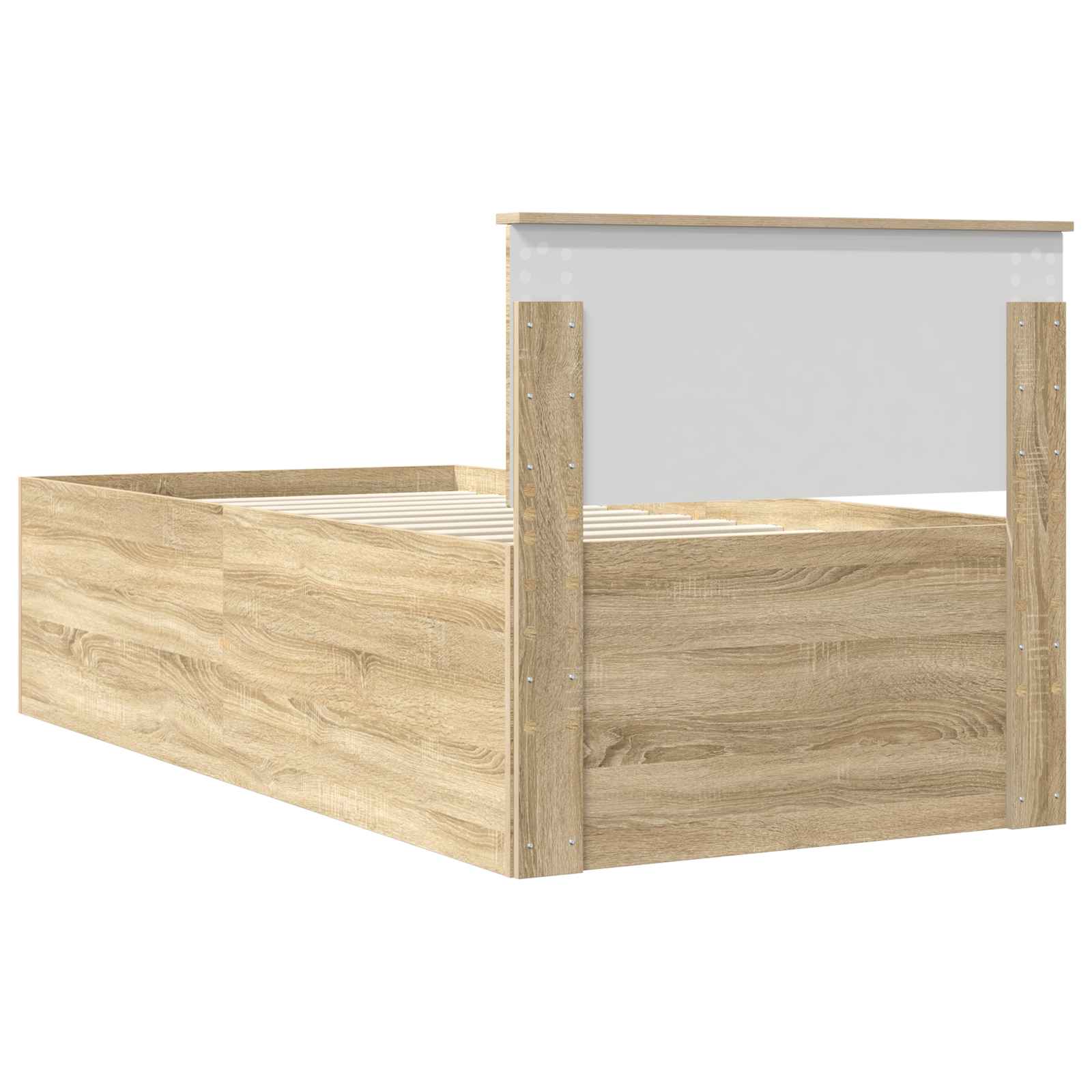 Cadru de pat Stejar Sonoma 90 x 200 cm Lemn compozit GartenMobel Dekor