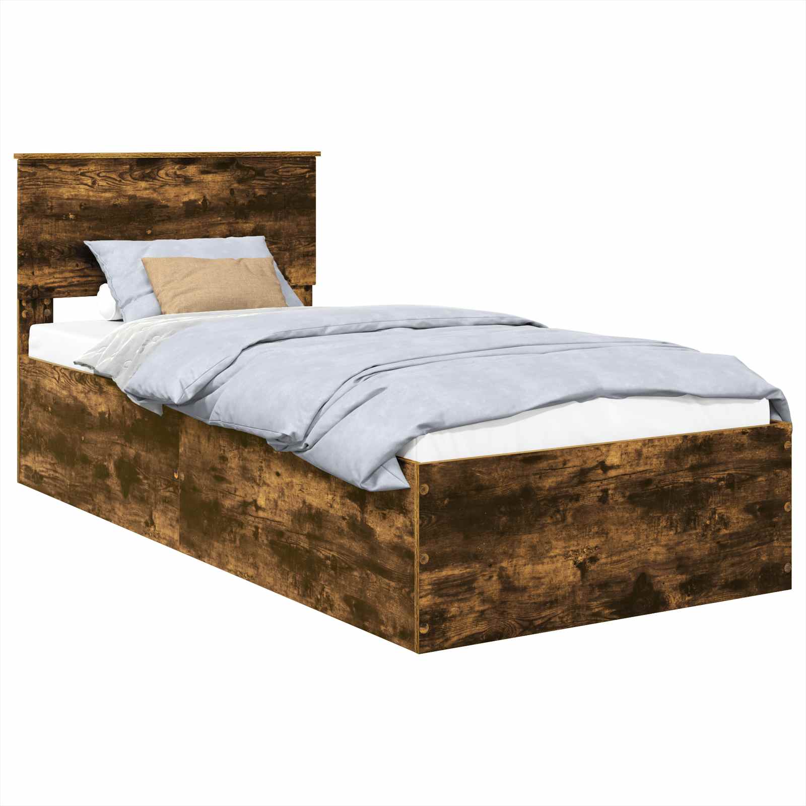 Cadru de pat Stejar fumuriu 120 x 200 cm Lemn compozit GartenMobel Dekor