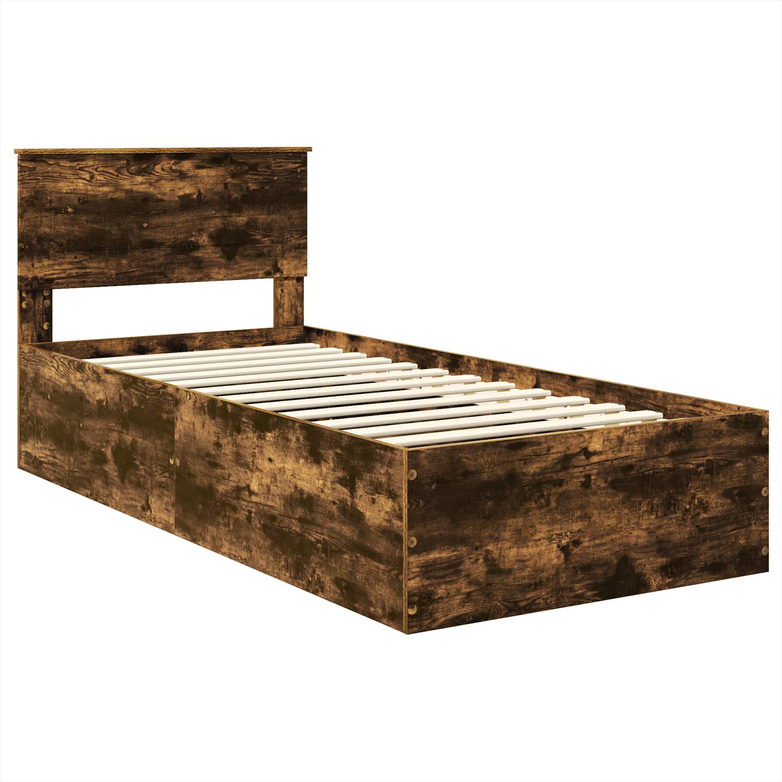 Cadru de pat Stejar fumuriu 120 x 200 cm Lemn compozit GartenMobel Dekor