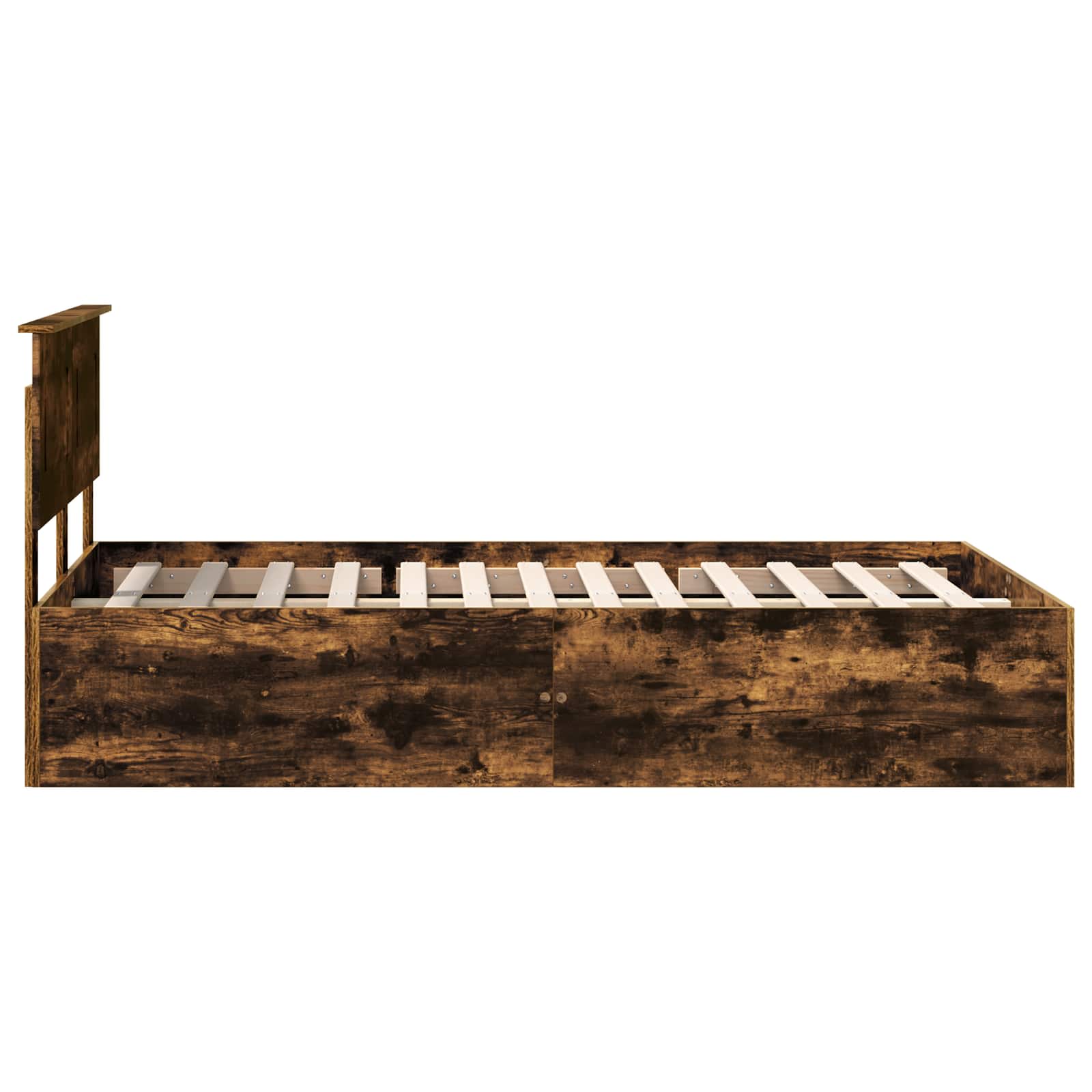 Cadru de pat Stejar fumuriu 135 x 190 cm Lemn compozit GartenMobel Dekor