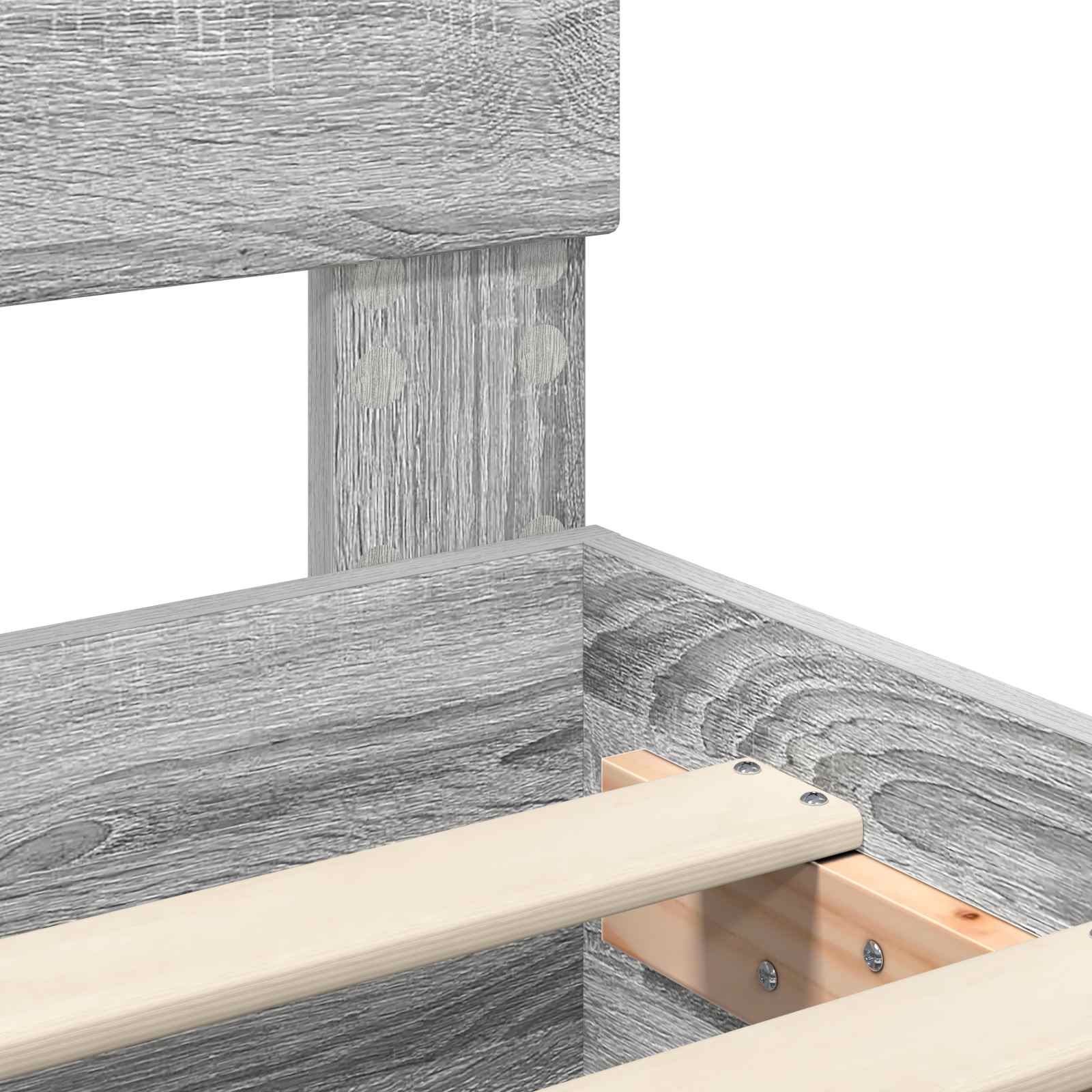 Cadru de pat cu headboard Gri Sonoma 120 x 190 cm Lemn compozit GartenMobel Dekor