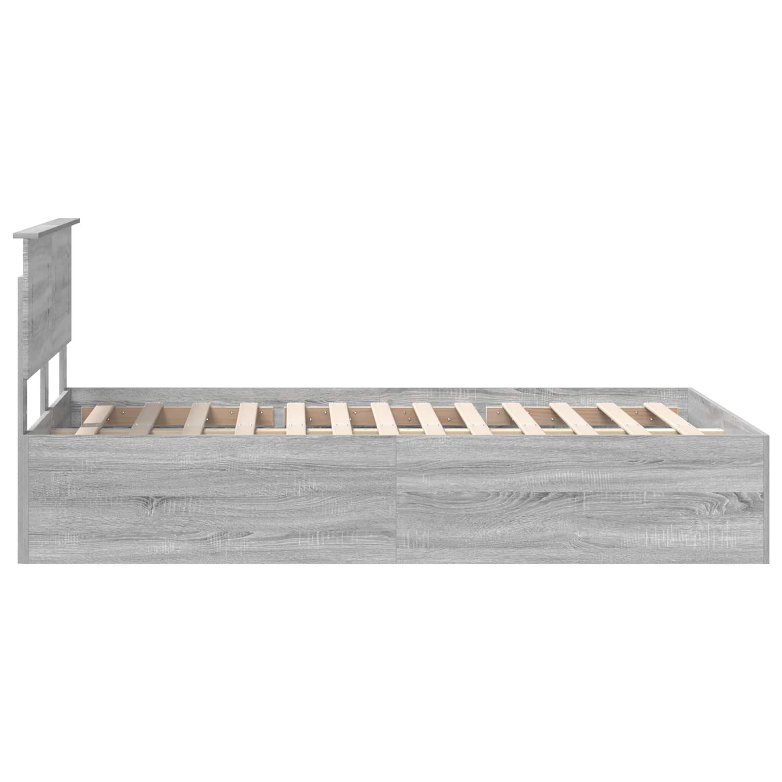 Cadru de pat cu headboard Gri Sonoma 120 x 190 cm Lemn compozit GartenMobel Dekor