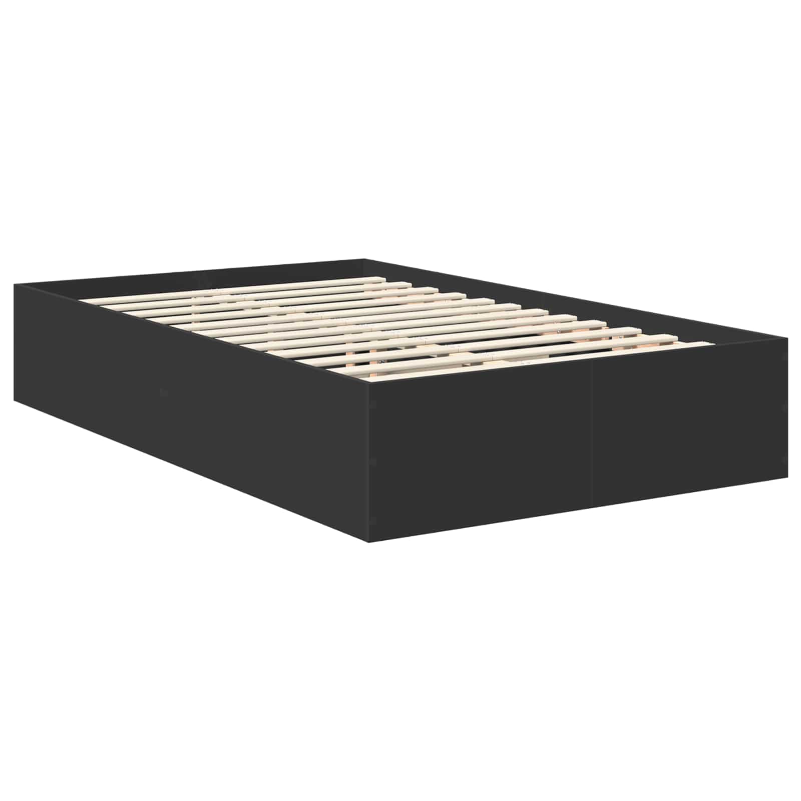 Cadru de pat cu headboard Negru 135 x 190 cm Lemn compozit GartenMobel Dekor