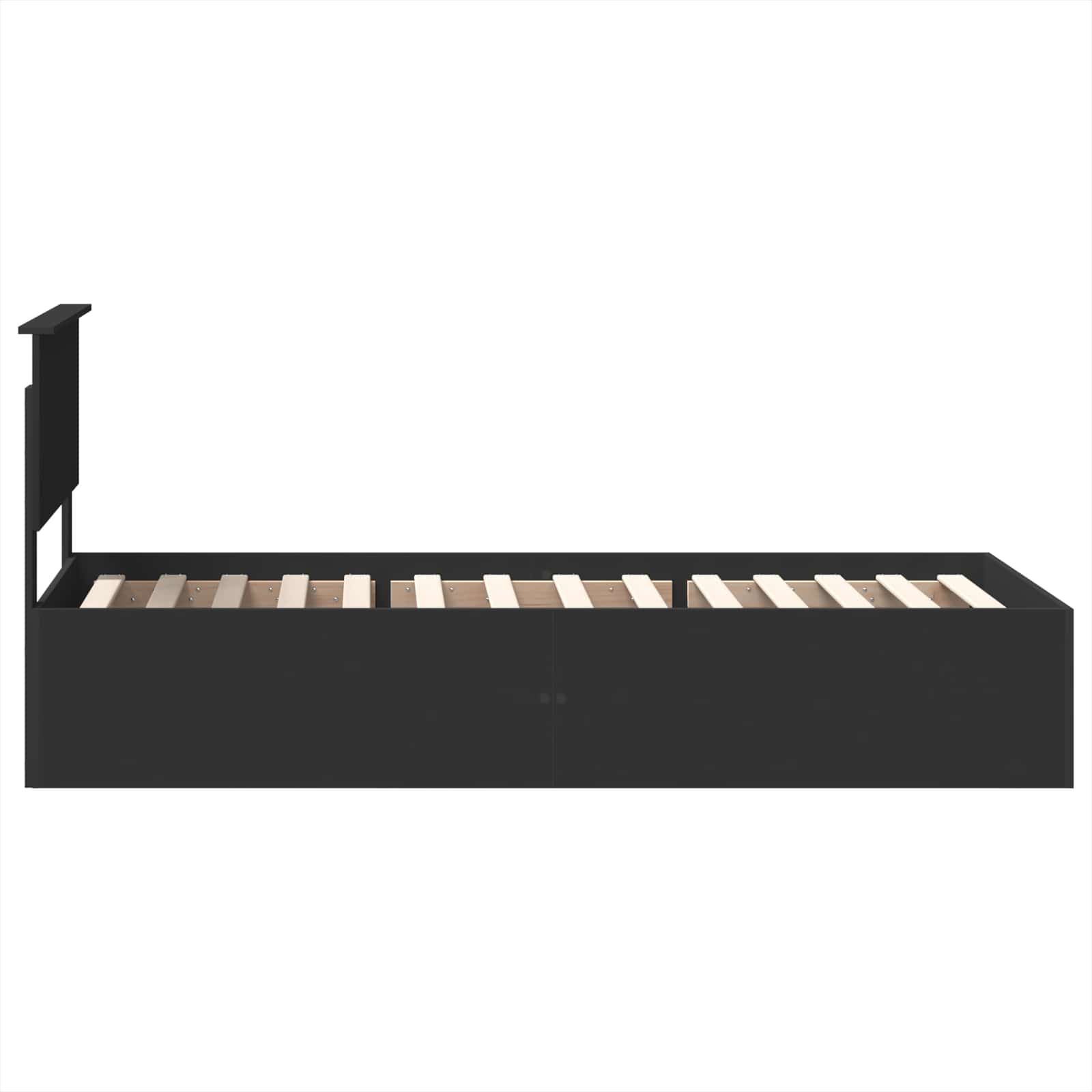 Cadru de pat cu headboard Negru 75 x 190 cm Lemn compozit GartenMobel Dekor