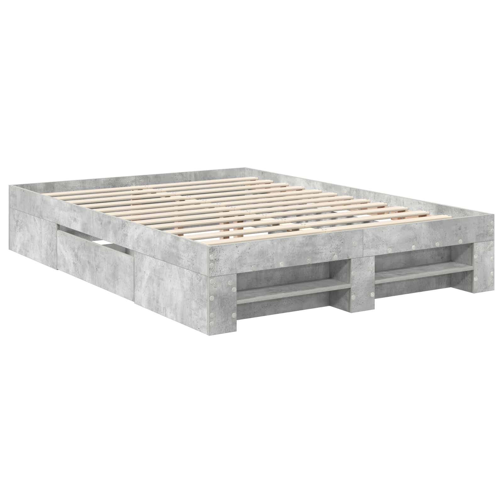Cadru de pat Gri din beton 140 x 200 cm Lemn compozit GartenMobel Dekor