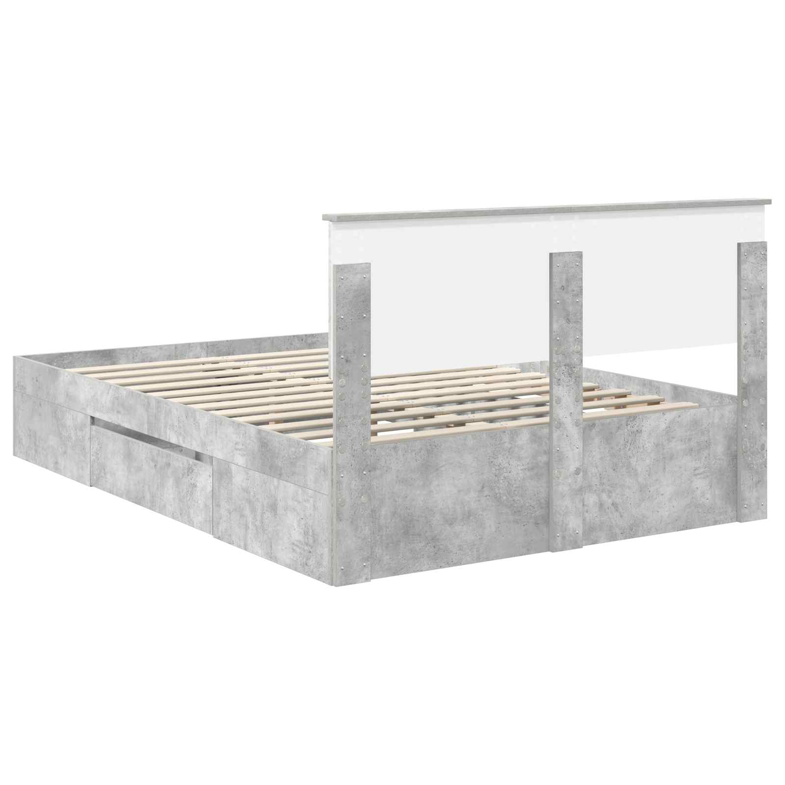 Cadru de pat Gri din beton 140 x 200 cm Lemn compozit GartenMobel Dekor