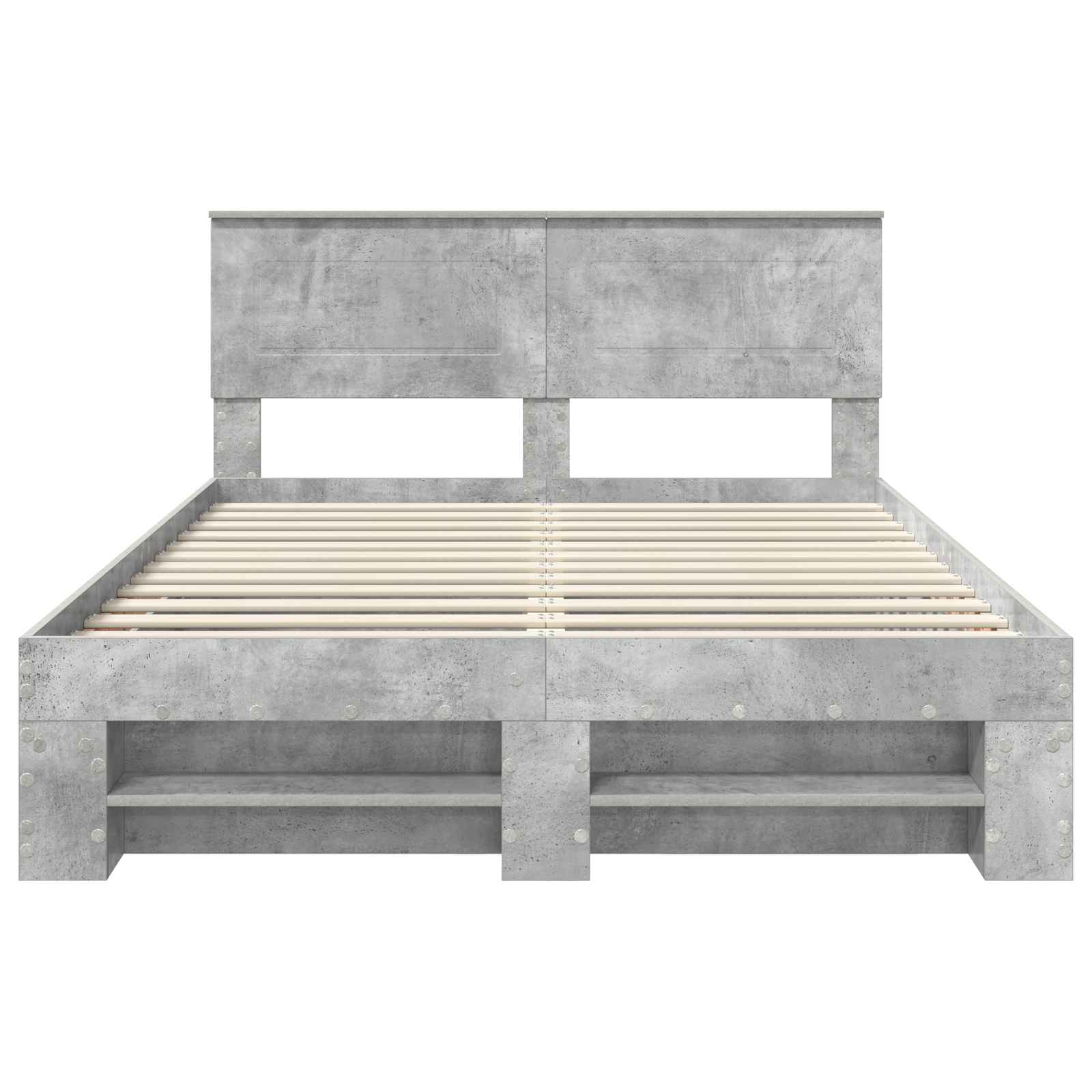 Cadru de pat Gri din beton 140 x 200 cm Lemn compozit GartenMobel Dekor