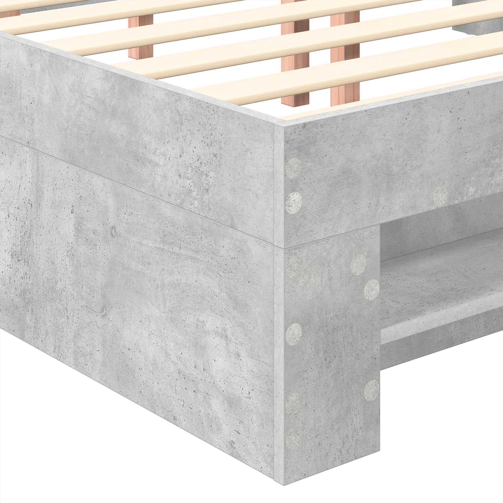 Cadru de pat Gri din beton 150 x 200 cm Lemn compozit GartenMobel Dekor