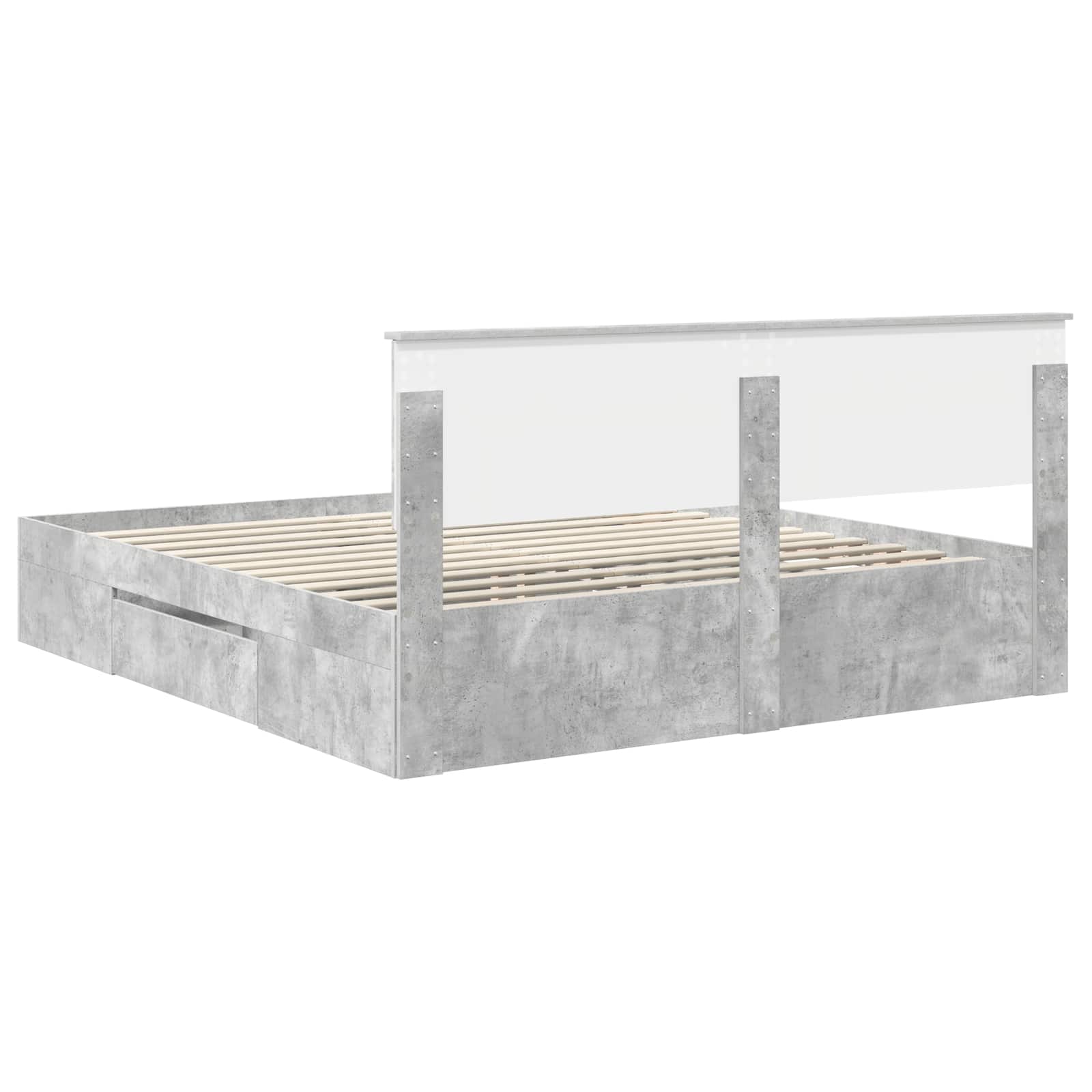 Cadru de pat Gri din beton 200 x 200 cm Lemn compozit GartenMobel Dekor