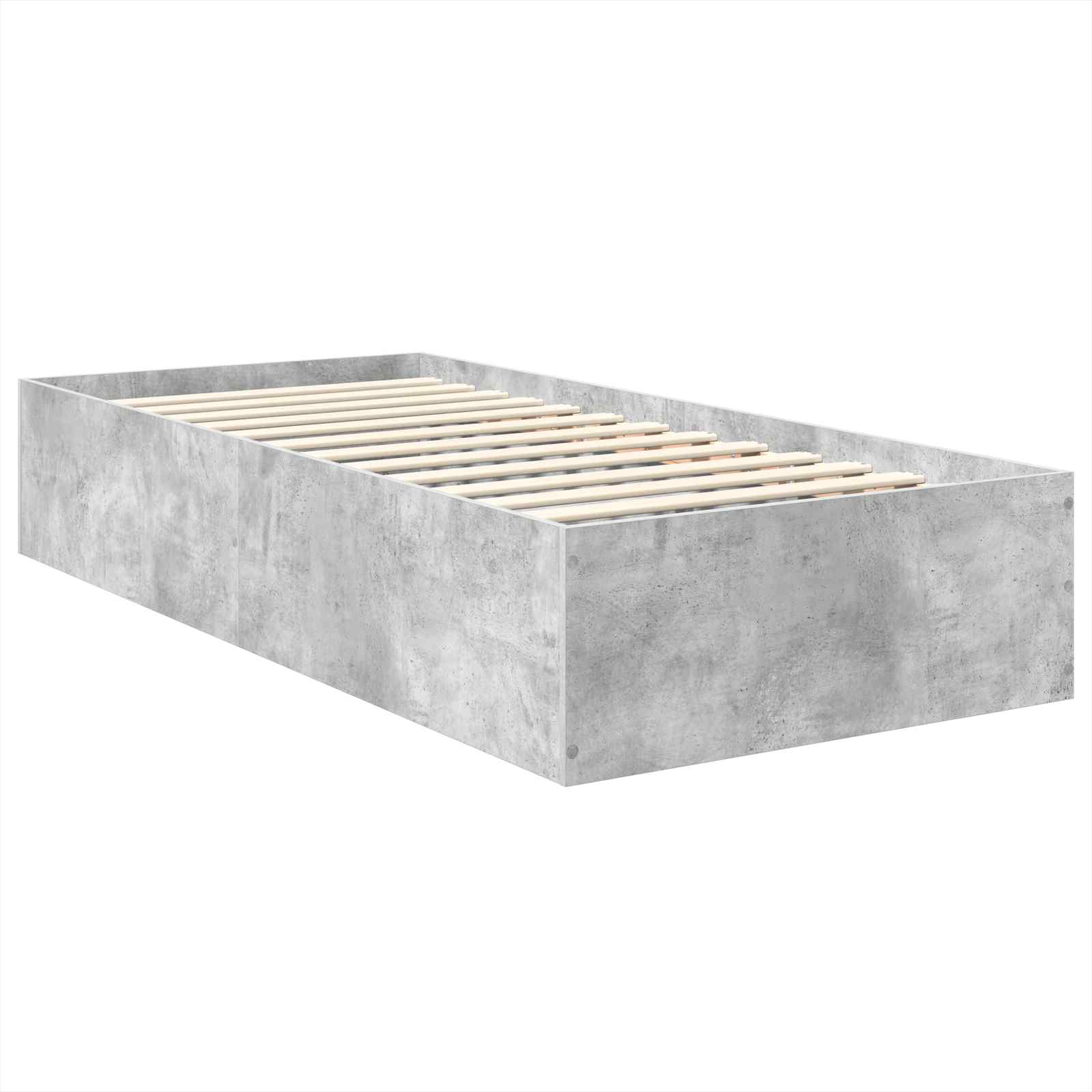 Cadru de pat Gri din beton 75 x 190 cm Lemn compozit GartenMobel Dekor