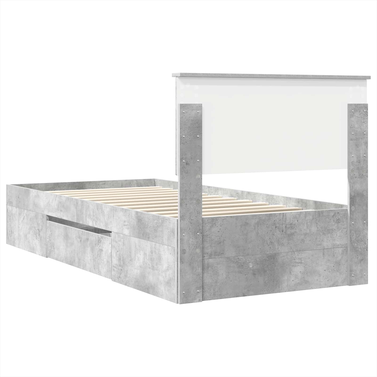 Cadru de pat Gri din beton 90 x 200 cm Lemn compozit GartenMobel Dekor