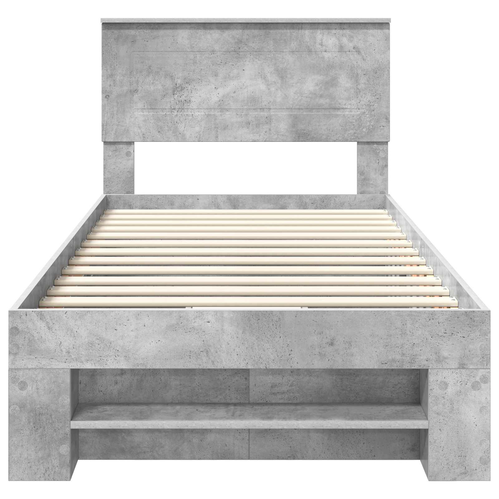 Cadru de pat Gri din beton 90 x 200 cm Lemn compozit GartenMobel Dekor