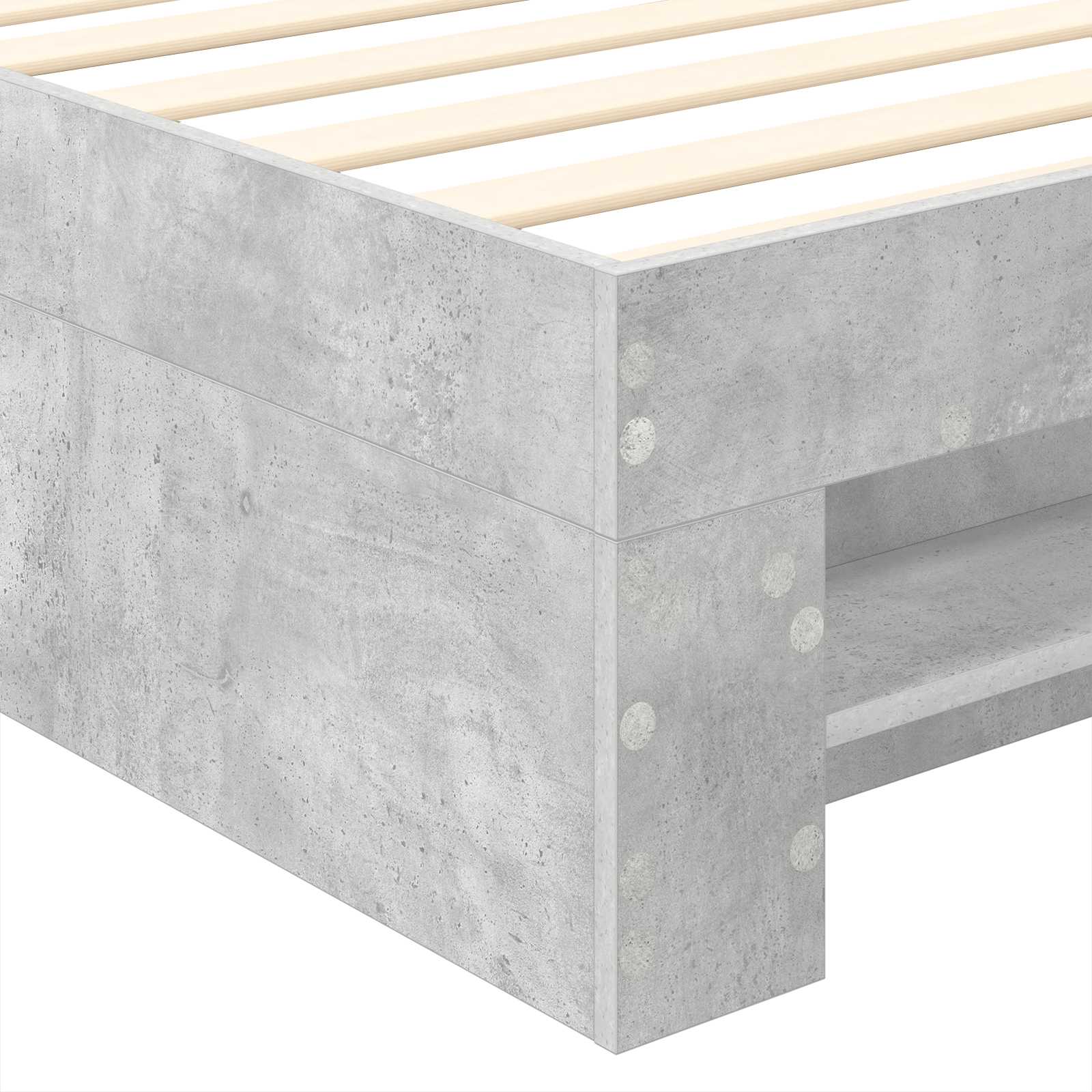 Cadru de pat Gri din beton 90 x 200 cm Lemn compozit GartenMobel Dekor