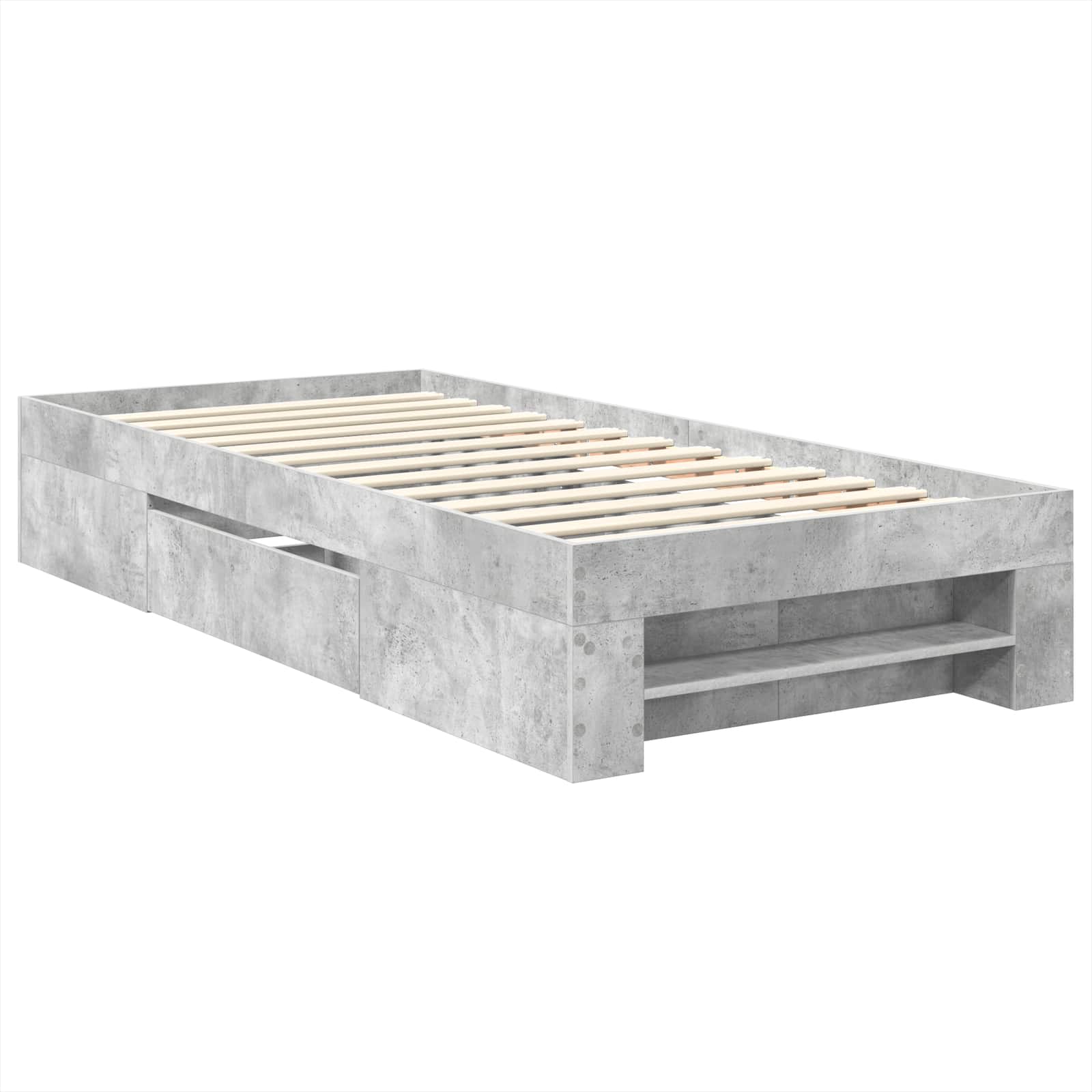 Cadru de pat Gri din beton 90 x 200 cm Lemn compozit GartenMobel Dekor