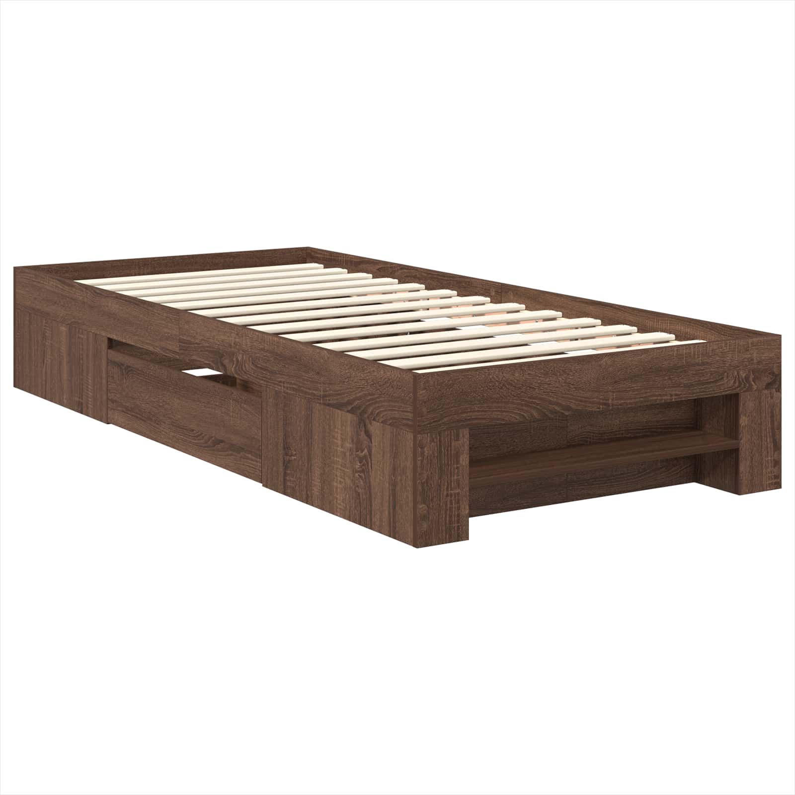 Cadru de pat Stejar închis 90 x 200 cm Lemn compozit GartenMobel Dekor