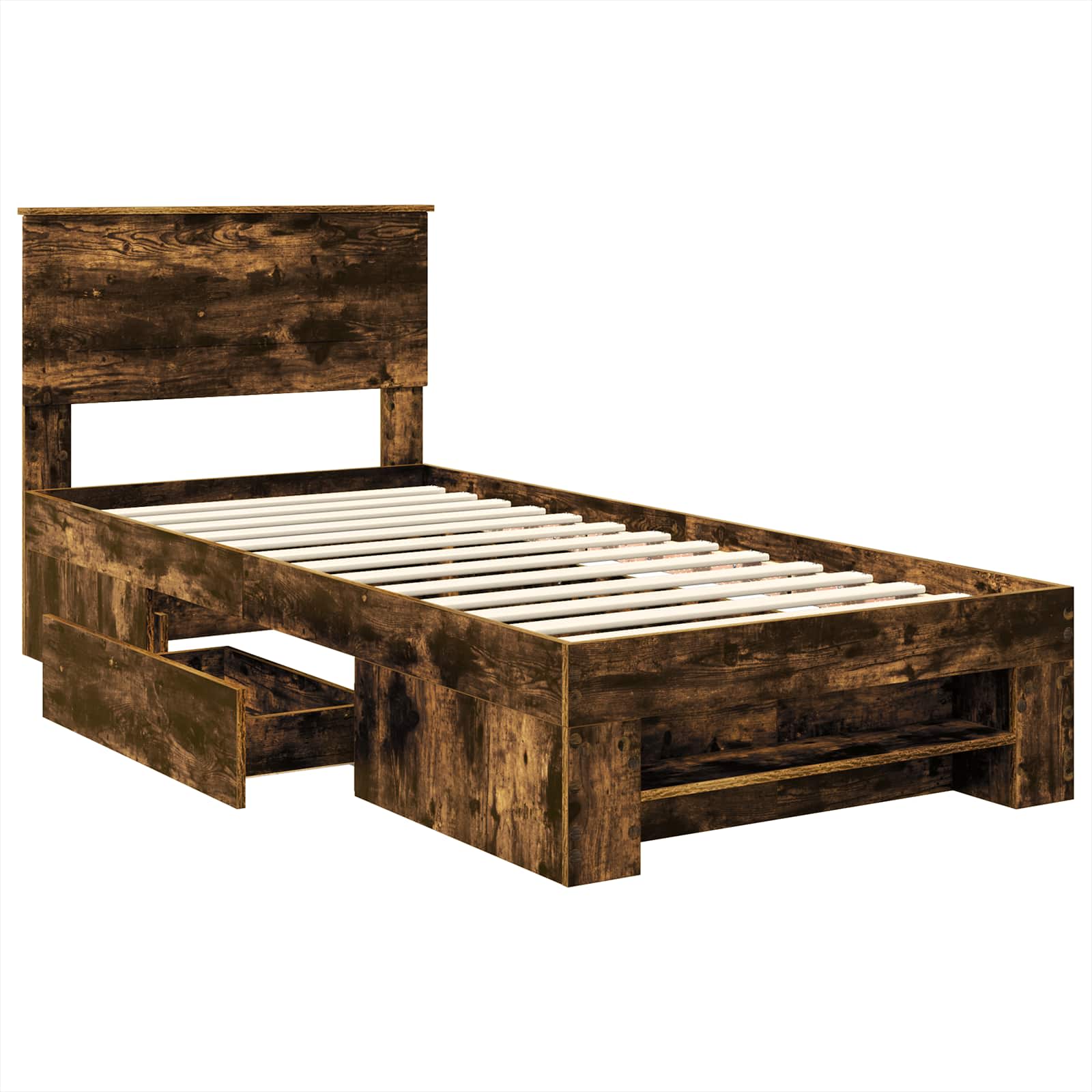 Cadru de pat Stejar fumuriu 80 x 200 cm Lemn compozit GartenMobel Dekor