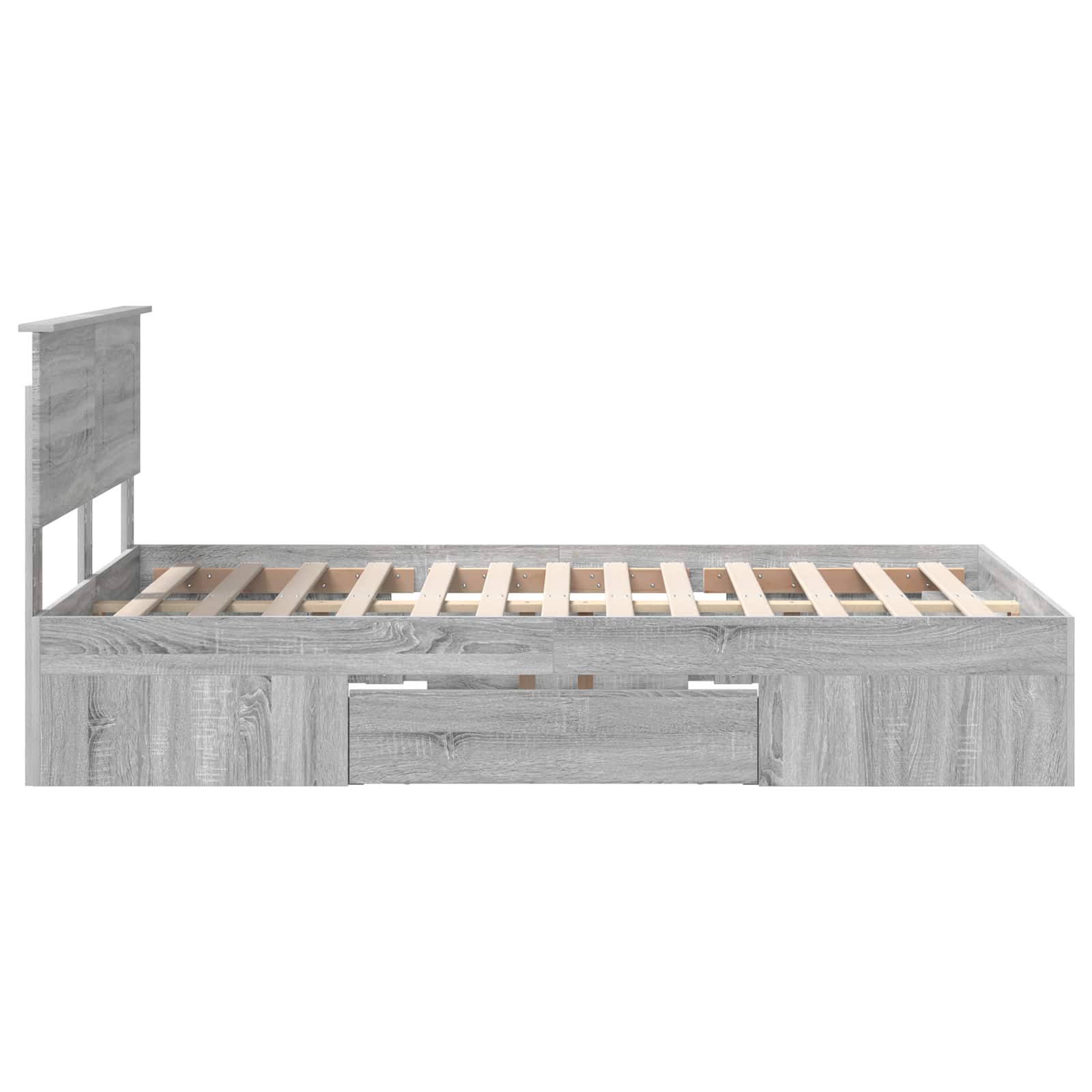 Cadru de pat cu headboard Gri Sonoma 120 x 200 cm Lemn compozit GartenMobel Dekor