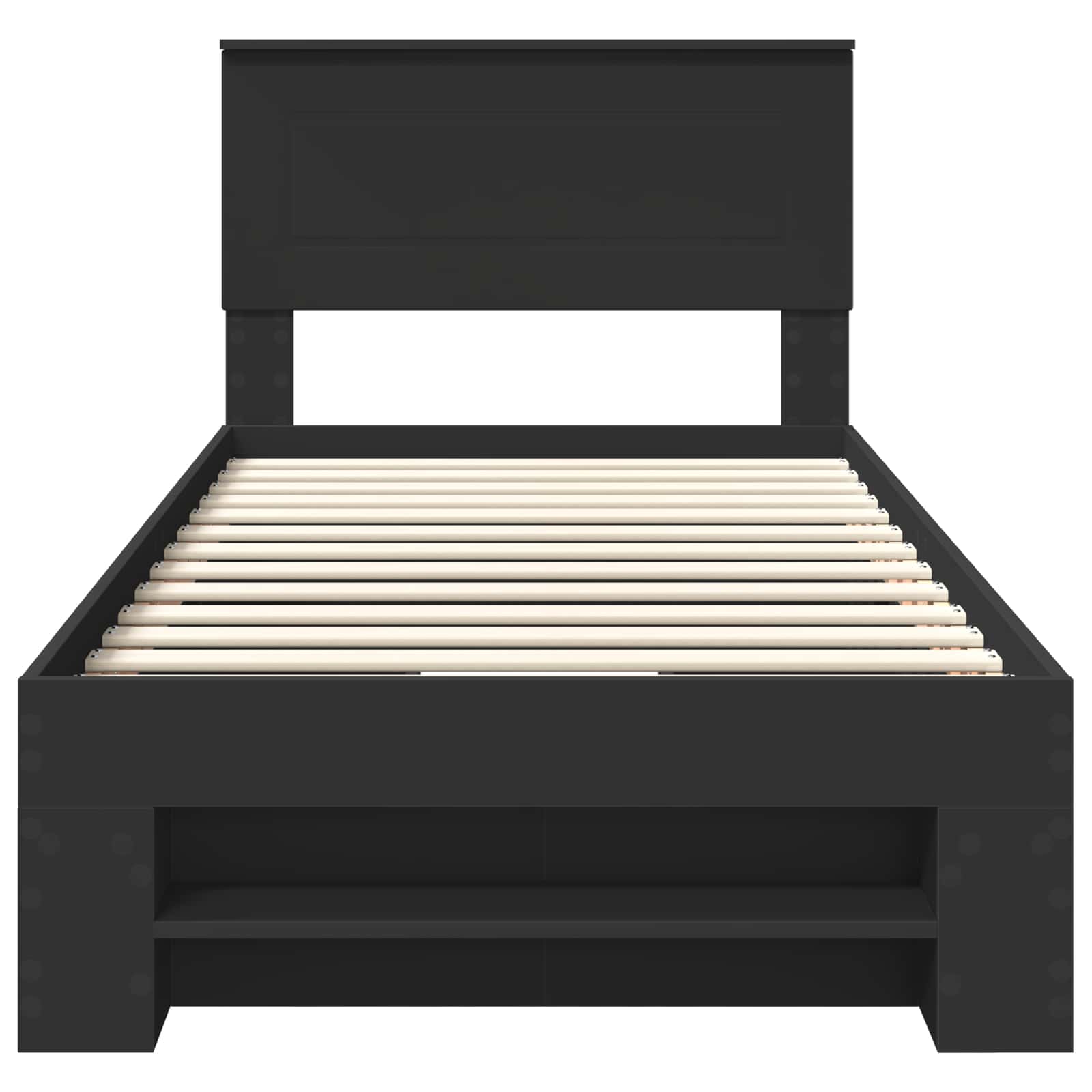 Cadru de pat cu headboard Negru 80 x 200 cm Lemn compozit GartenMobel Dekor