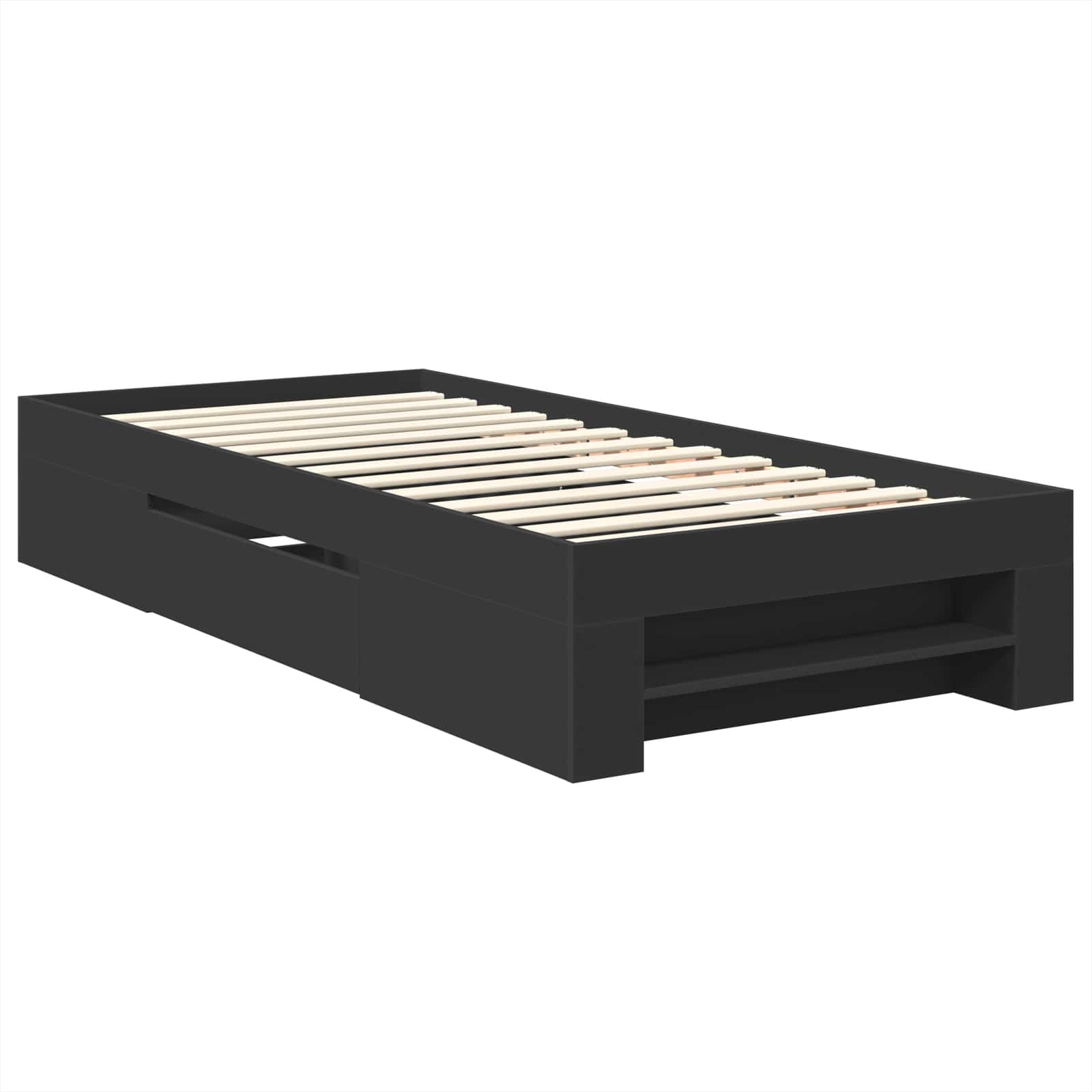 Cadru de pat cu headboard Negru 80 x 200 cm Lemn compozit GartenMobel Dekor