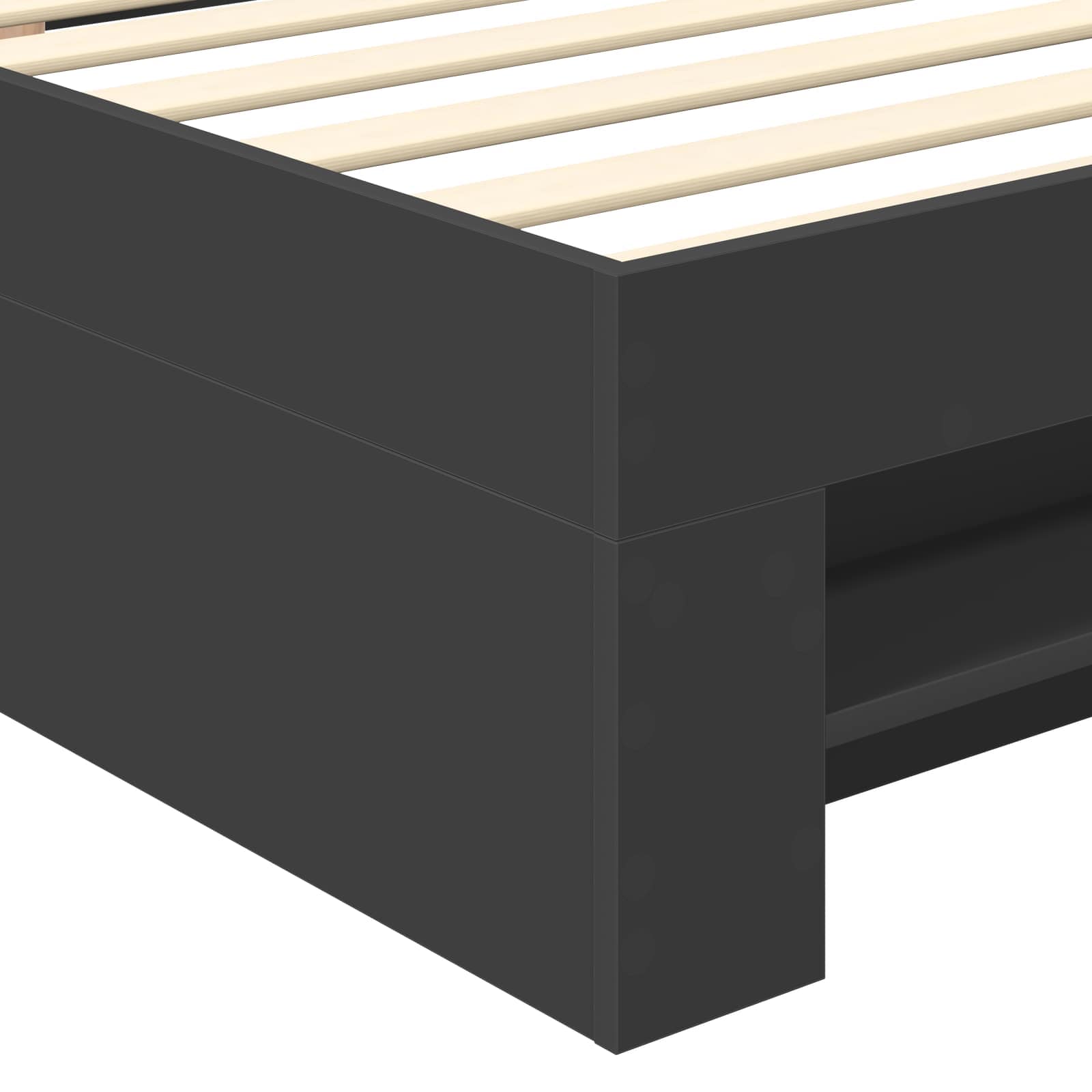 Cadru de pat cu headboard Negru 80 x 200 cm Lemn compozit GartenMobel Dekor