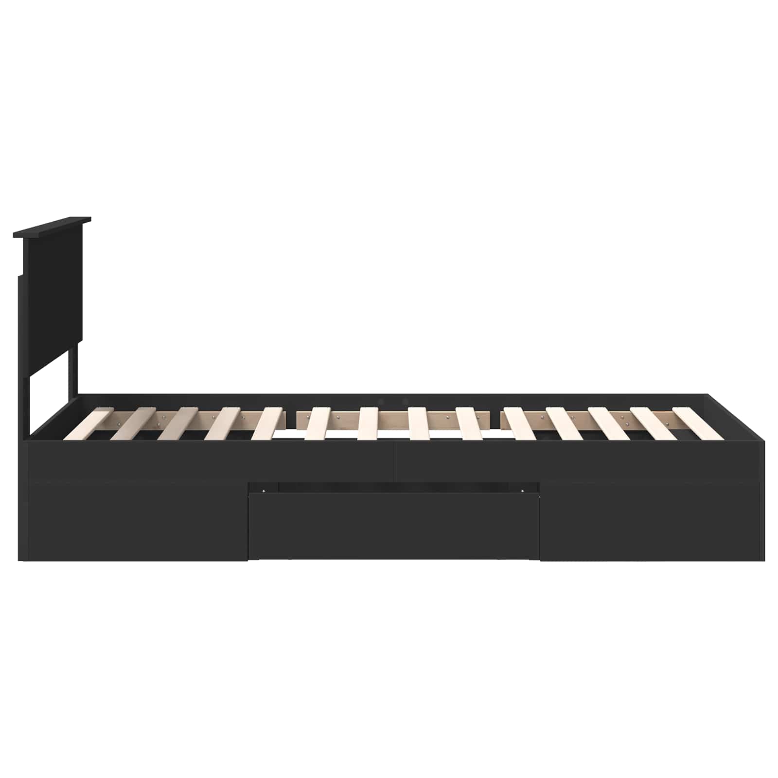 Cadru de pat cu headboard Negru 80 x 200 cm Lemn compozit GartenMobel Dekor