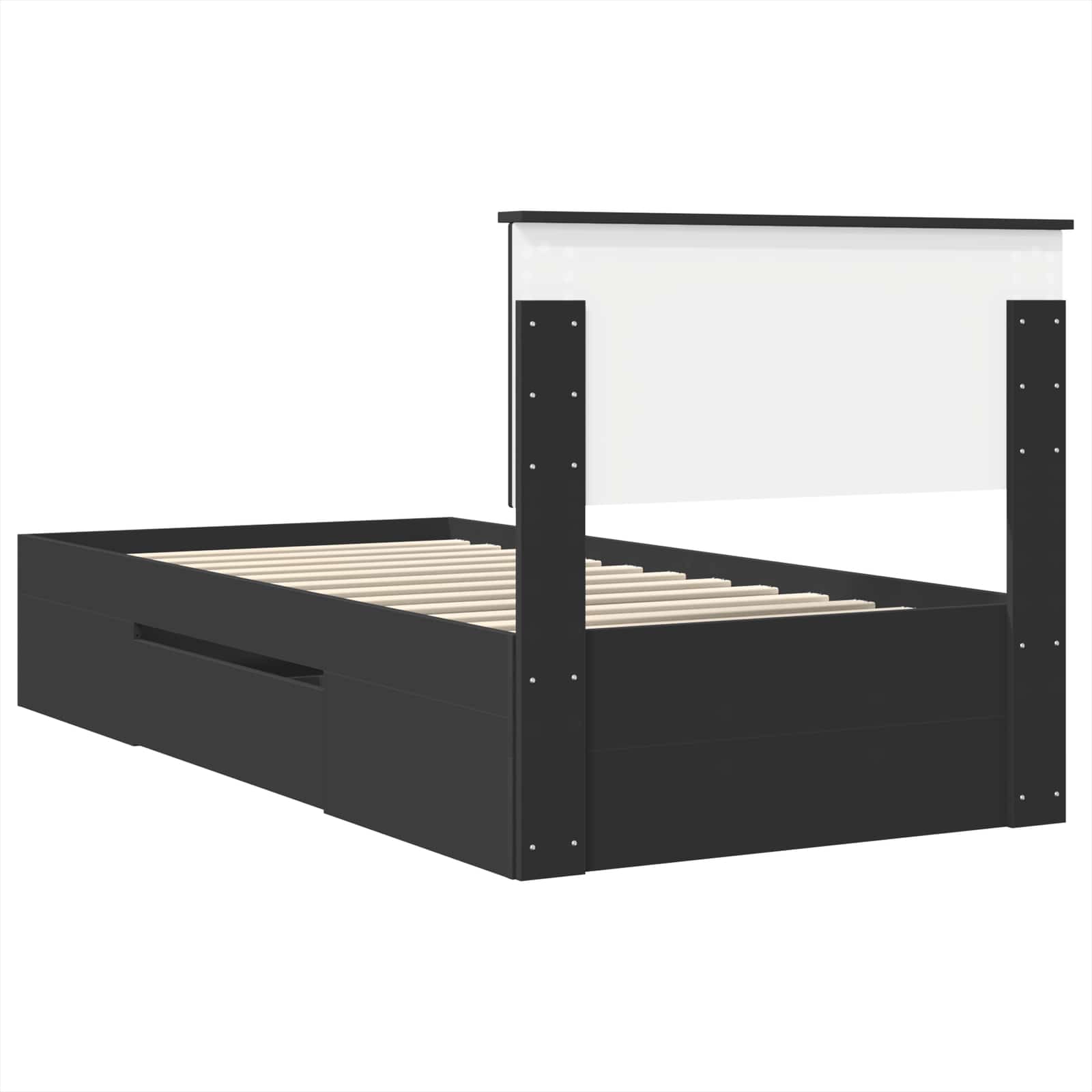 Cadru de pat cu headboard Negru 80 x 200 cm Lemn compozit GartenMobel Dekor