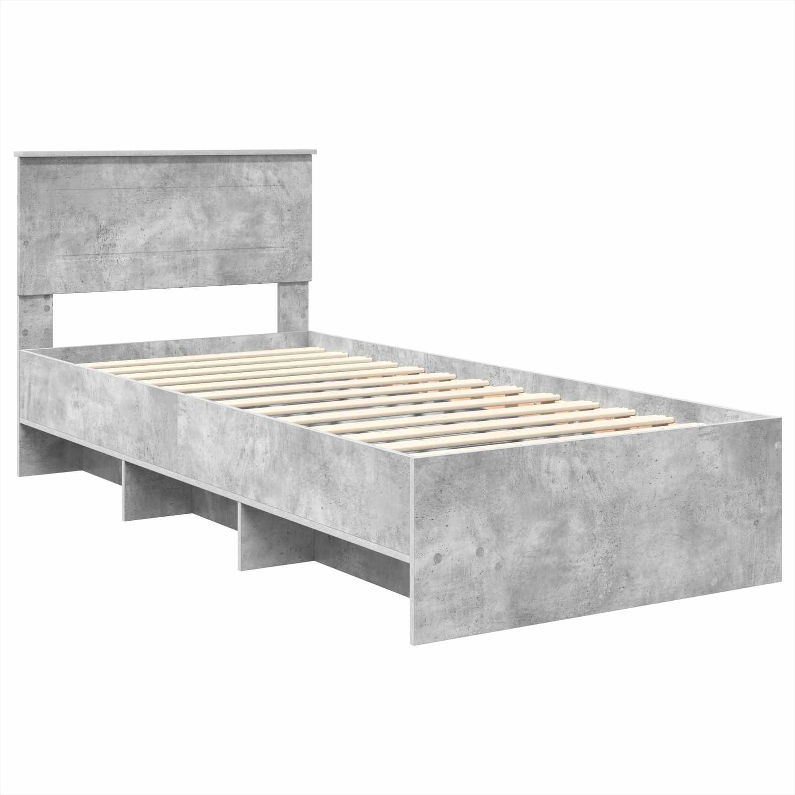 Cadru de pat Gri din beton 90 x 200 cm Lemn compozit GartenMobel Dekor