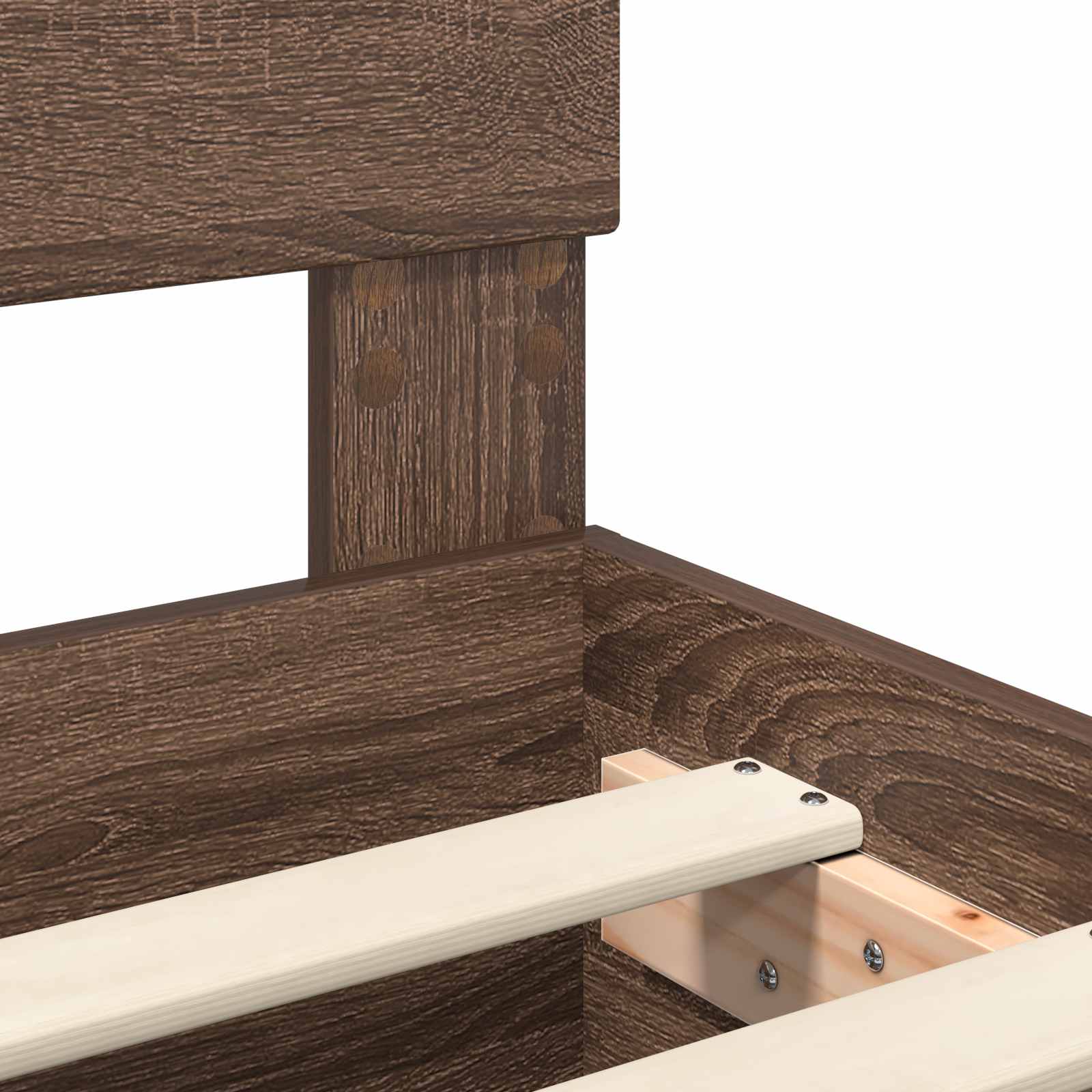 Cadru de pat Stejar închis 140 x 200 cm Lemn compozit GartenMobel Dekor