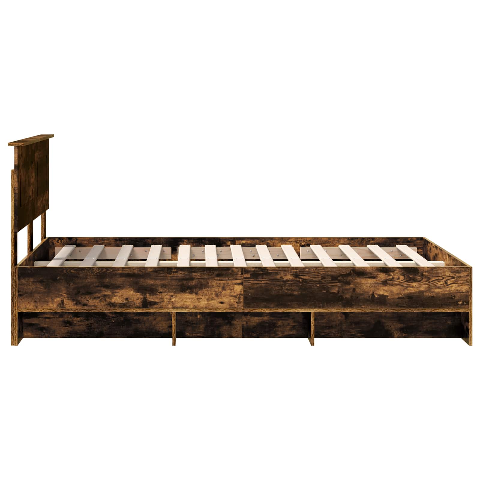 Cadru de pat Stejar fumuriu 120 x 123 cm Lemn compozit GartenMobel Dekor