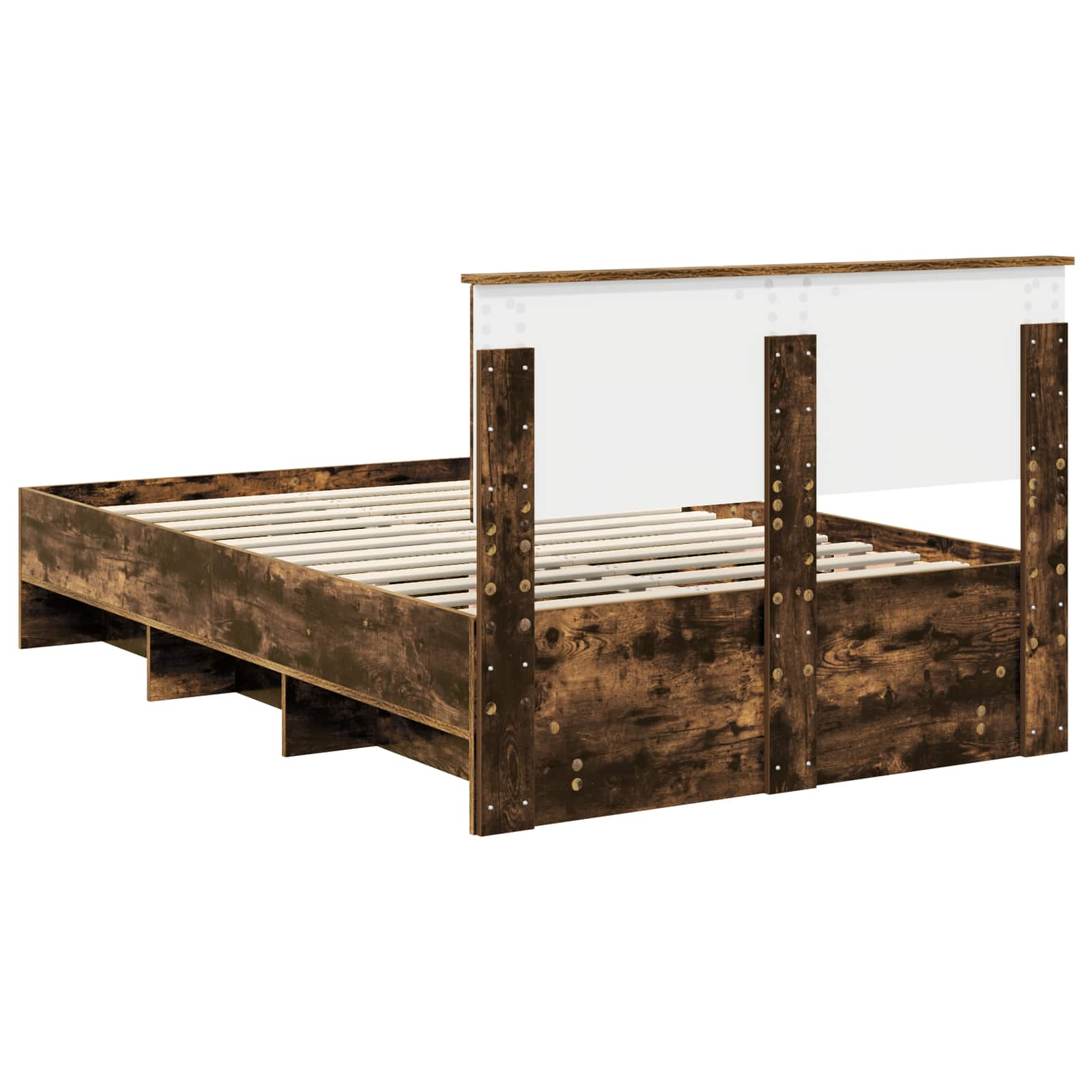 Cadru de pat Stejar fumuriu 120 x 123 cm Lemn compozit GartenMobel Dekor