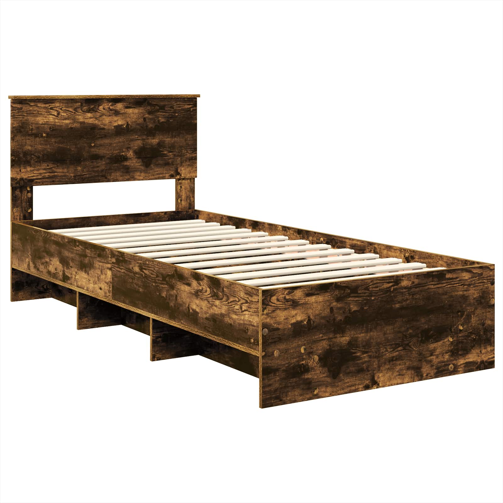 Cadru de pat Stejar fumuriu 120 x 123 cm Lemn compozit GartenMobel Dekor