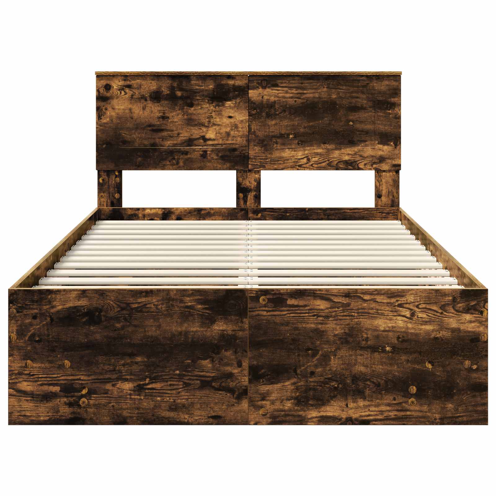 Cadru de pat Stejar fumuriu 120 x 123 cm Lemn compozit GartenMobel Dekor