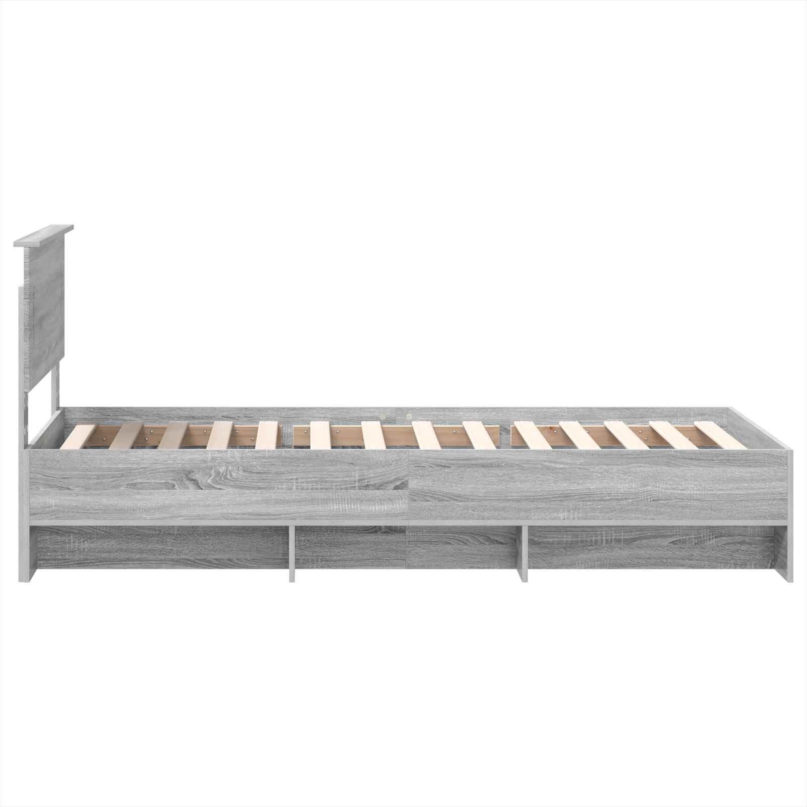Cadru de pat cu headboard Gri Sonoma 120 x 123 cm Lemn compozit GartenMobel Dekor