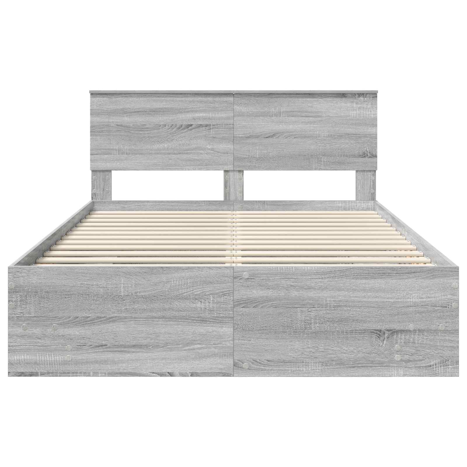 Cadru de pat cu headboard Gri Sonoma 150 x 200 cm Lemn compozit GartenMobel Dekor