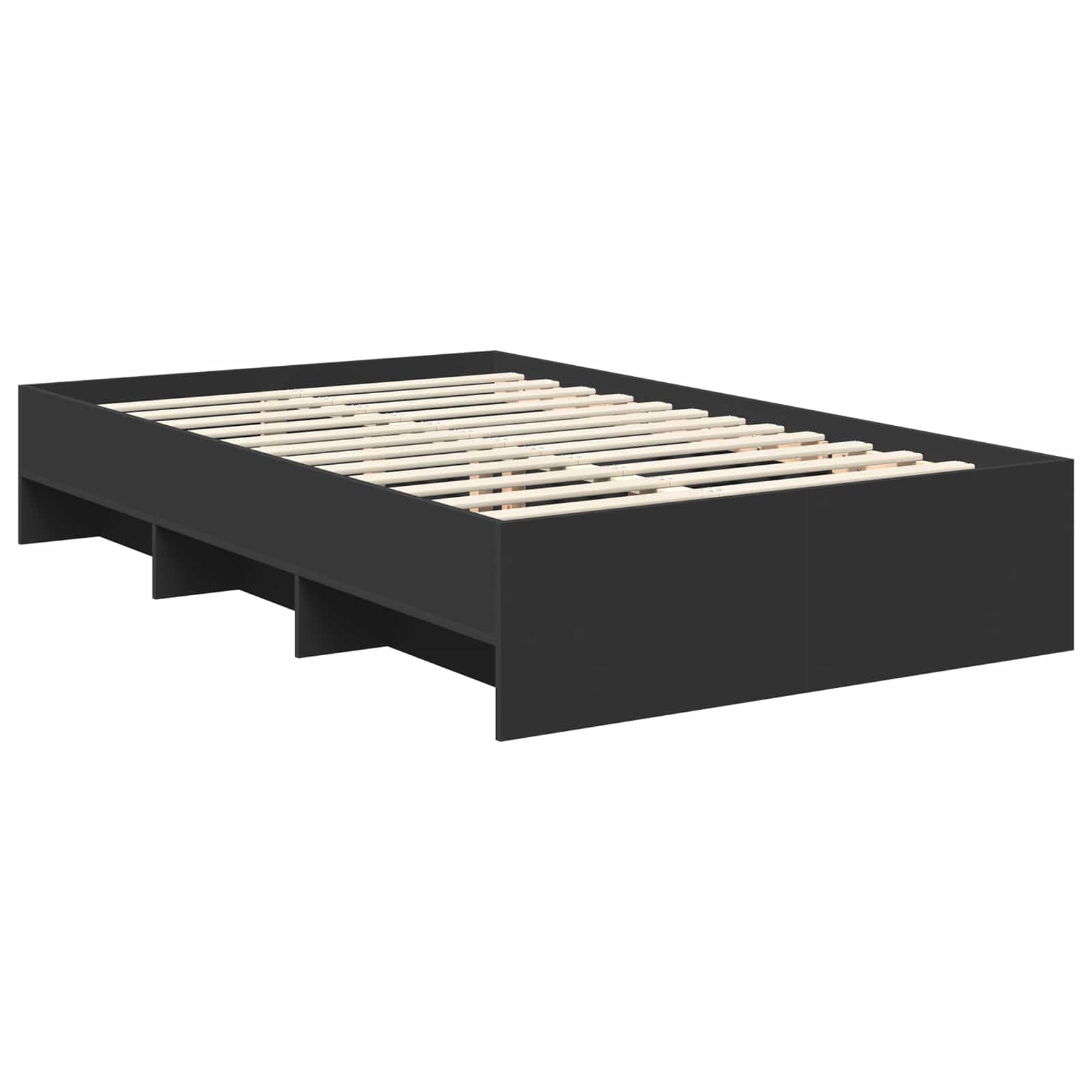 Cadru de pat cu headboard Negru 120 x 123 cm Lemn compozit GartenMobel Dekor