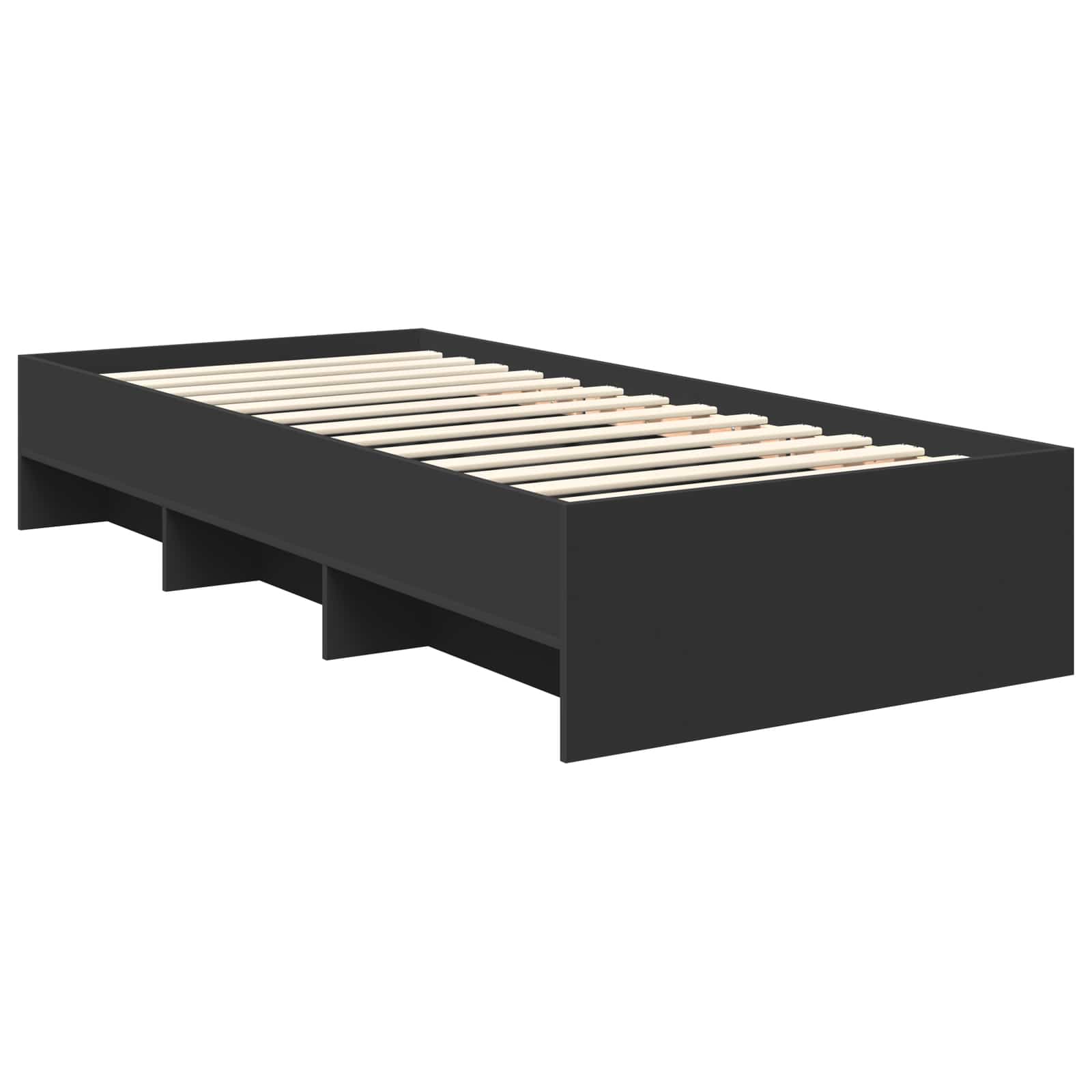 Cadru de pat cu headboard Negru 80 x 200 cm Lemn compozit GartenMobel Dekor