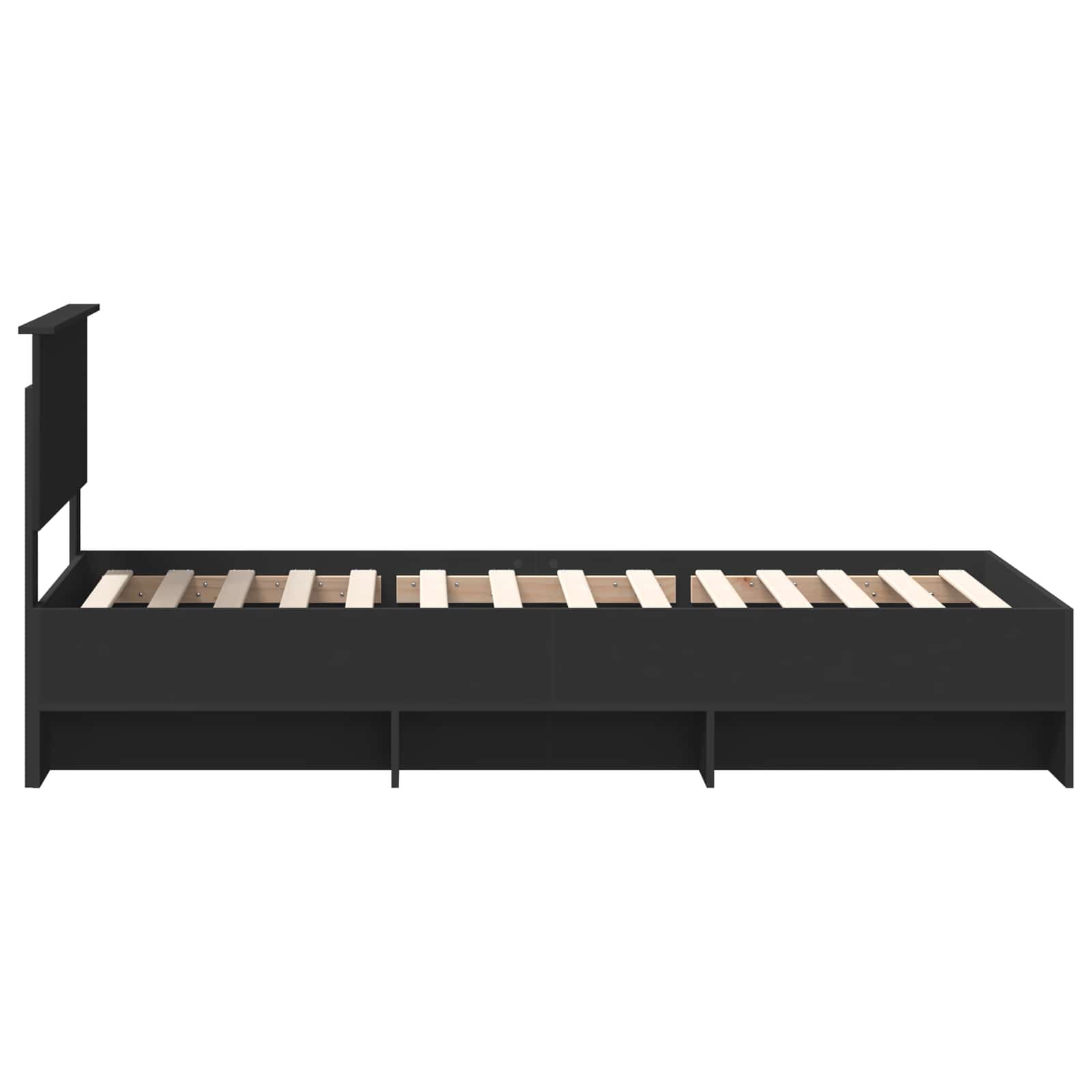 Cadru de pat cu headboard Negru 80 x 200 cm Lemn compozit GartenMobel Dekor