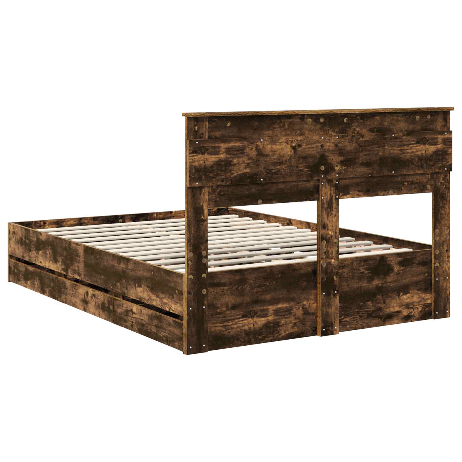 Cadru de pat Stejar fumuriu 140 x 190 cm Lemn Ingineresc GartenMobel Dekor