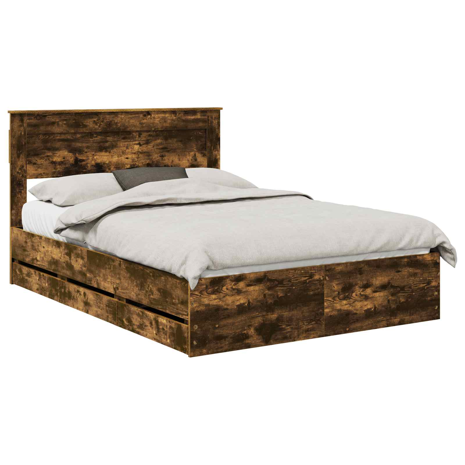 Cadru de pat Stejar fumuriu 140 x 190 cm Lemn Ingineresc GartenMobel Dekor