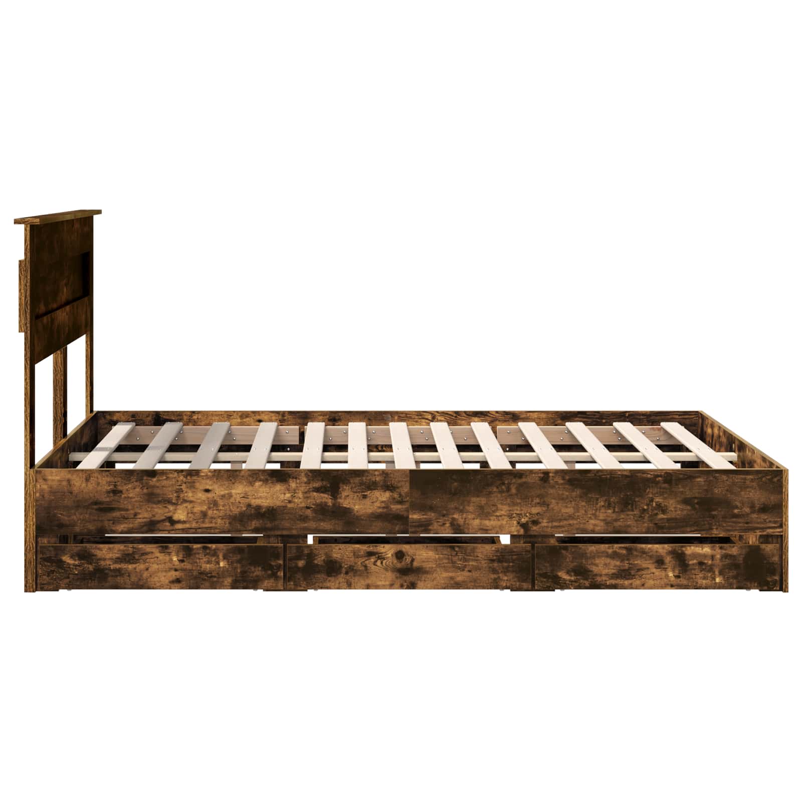 Cadru de pat Stejar fumuriu 140 x 190 cm Lemn Ingineresc GartenMobel Dekor