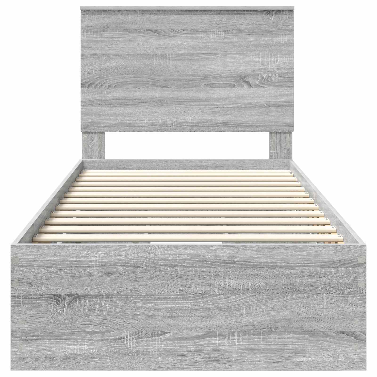Cadru de pat cu sertar Gri Sonoma 75 x 190 cm Lemn Ingineresc GartenMobel Dekor