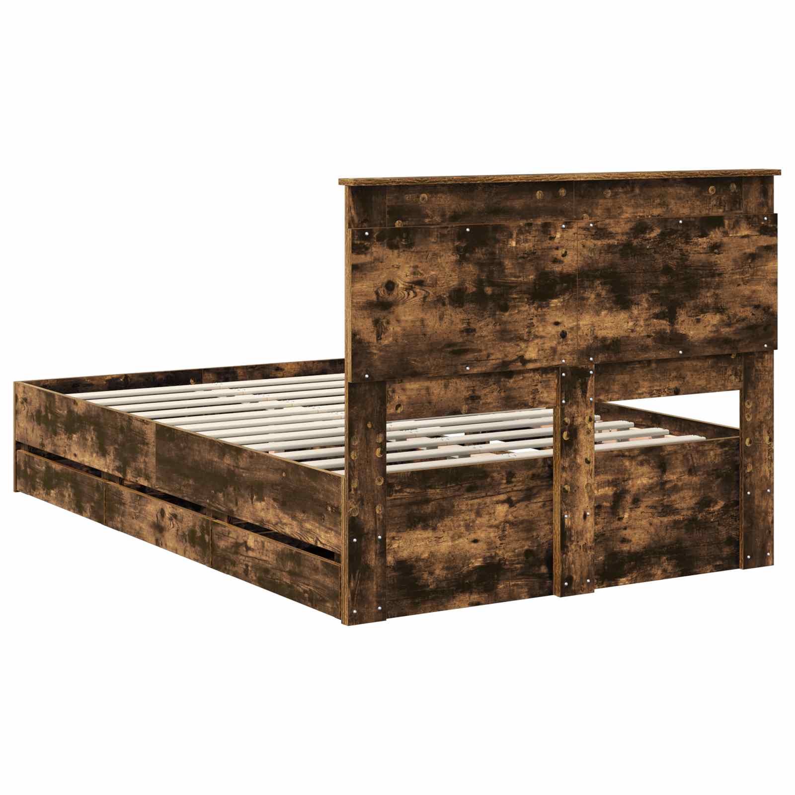 Cadru de pat Stejar fumuriu 135 x 190 cm Lemn Ingineresc GartenMobel Dekor