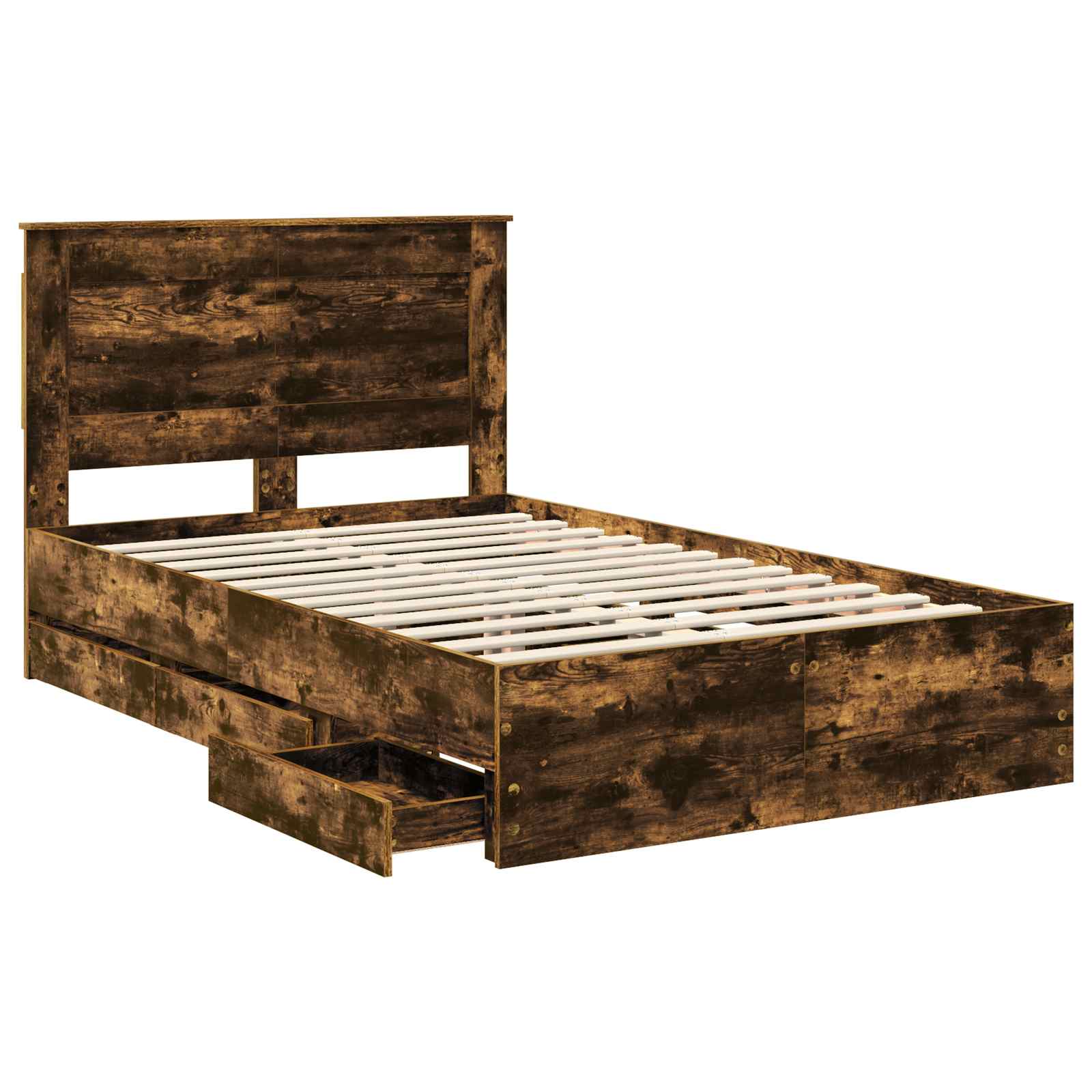 Cadru de pat Stejar fumuriu 135 x 190 cm Lemn Ingineresc GartenMobel Dekor