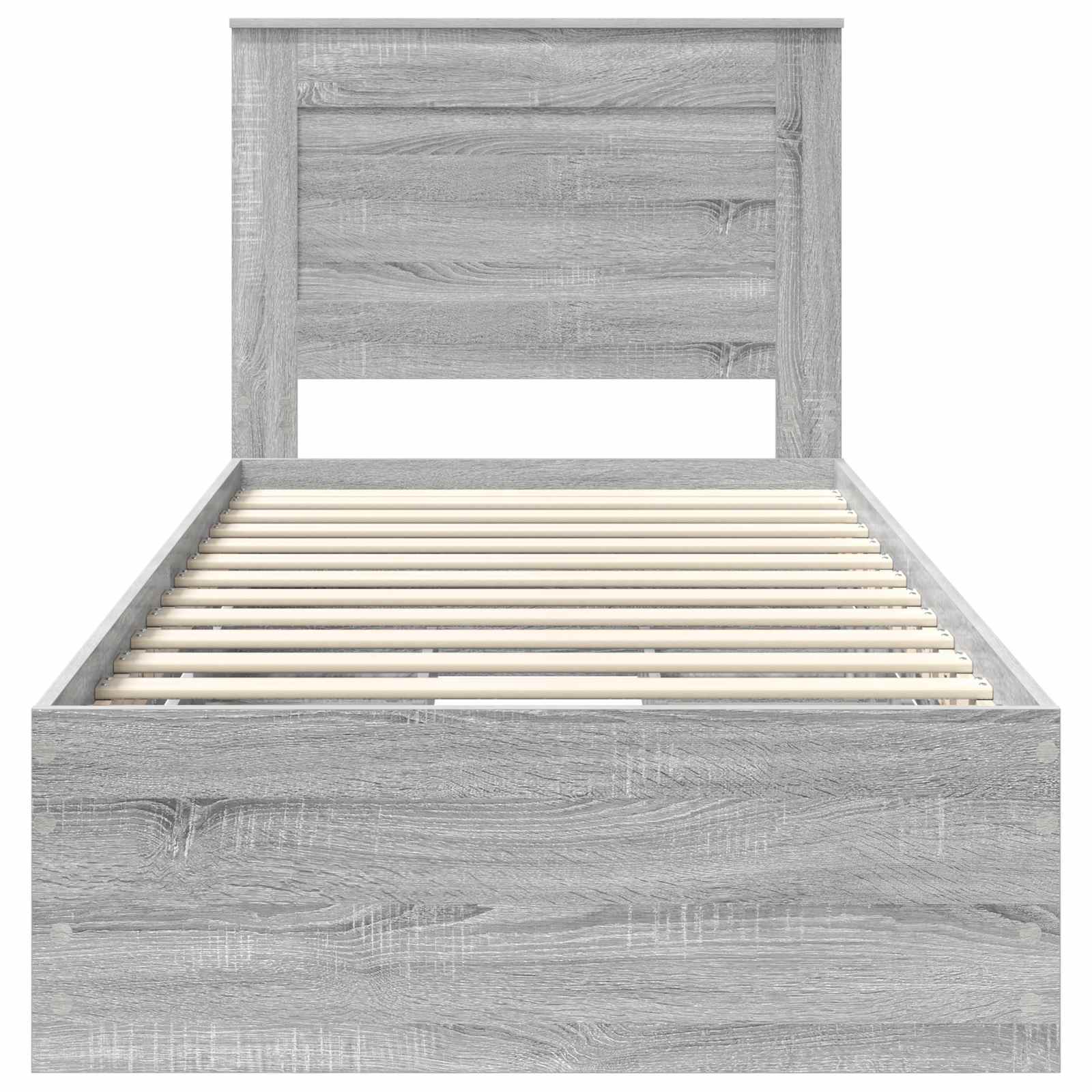Cadru de pat cu sertar Gri Sonoma 100 x 200 cm Lemn Ingineresc GartenMobel Dekor