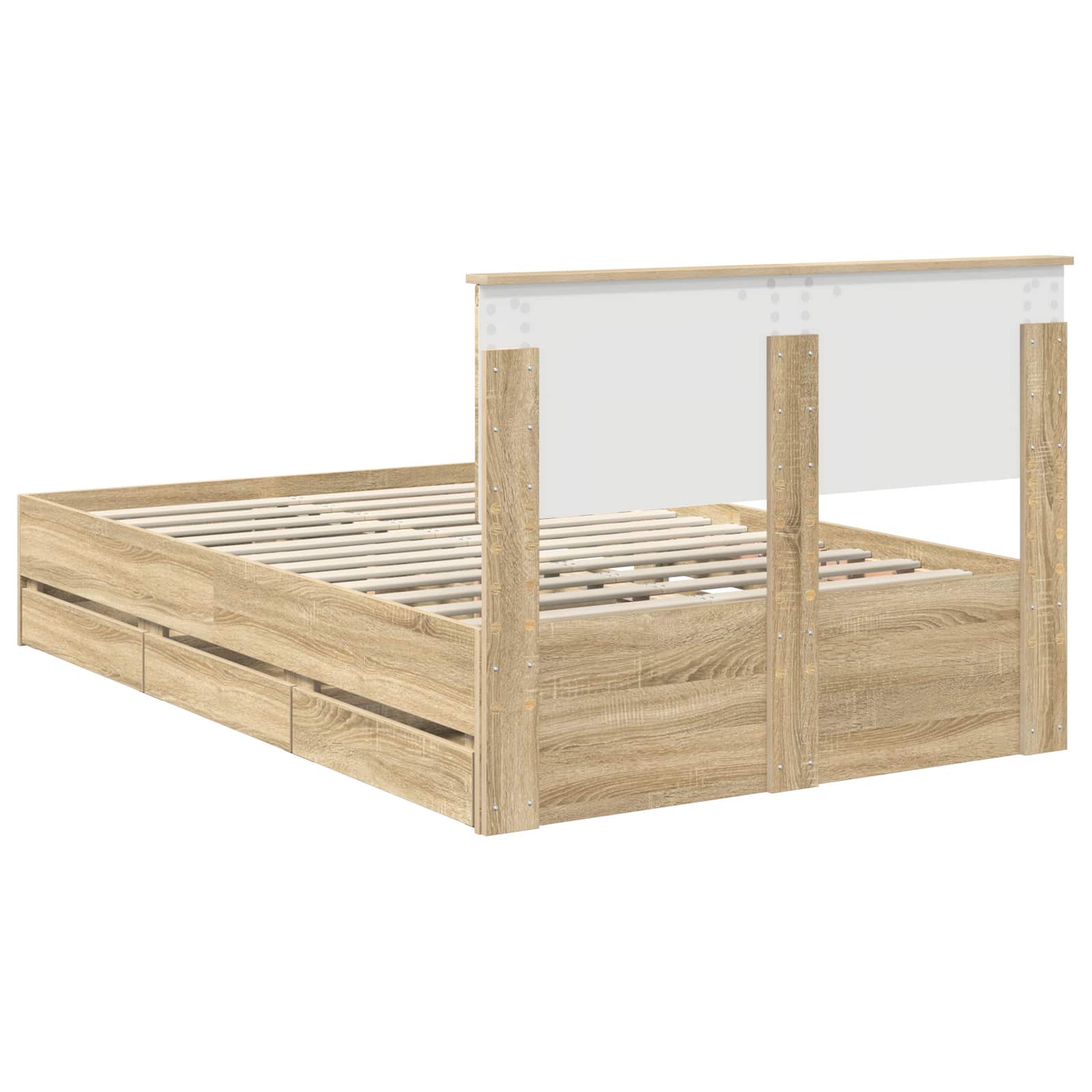 Cadru de pat Stejar Sonoma 120 x 190 cm Lemn Ingineresc GartenMobel Dekor