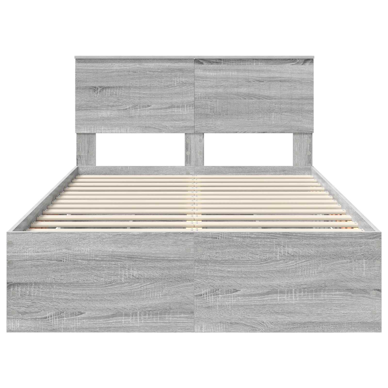 Cadru de pat cu sertar Gri Sonoma 120 x 200 cm Lemn Ingineresc GartenMobel Dekor