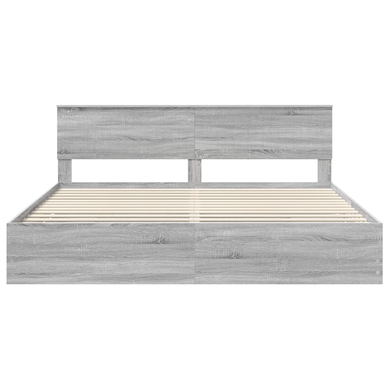 Cadru de pat cu sertar Gri Sonoma 200 x 200 cm Lemn Ingineresc GartenMobel Dekor