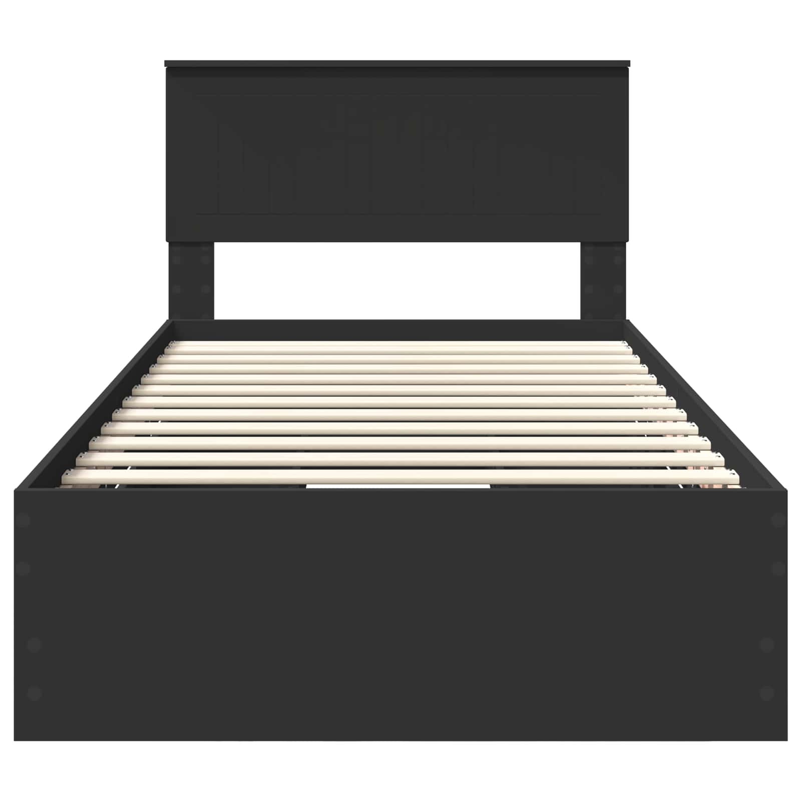 Cadru de pat cu sertar Negru 100 x 200 cm Lemn Ingineresc GartenMobel Dekor
